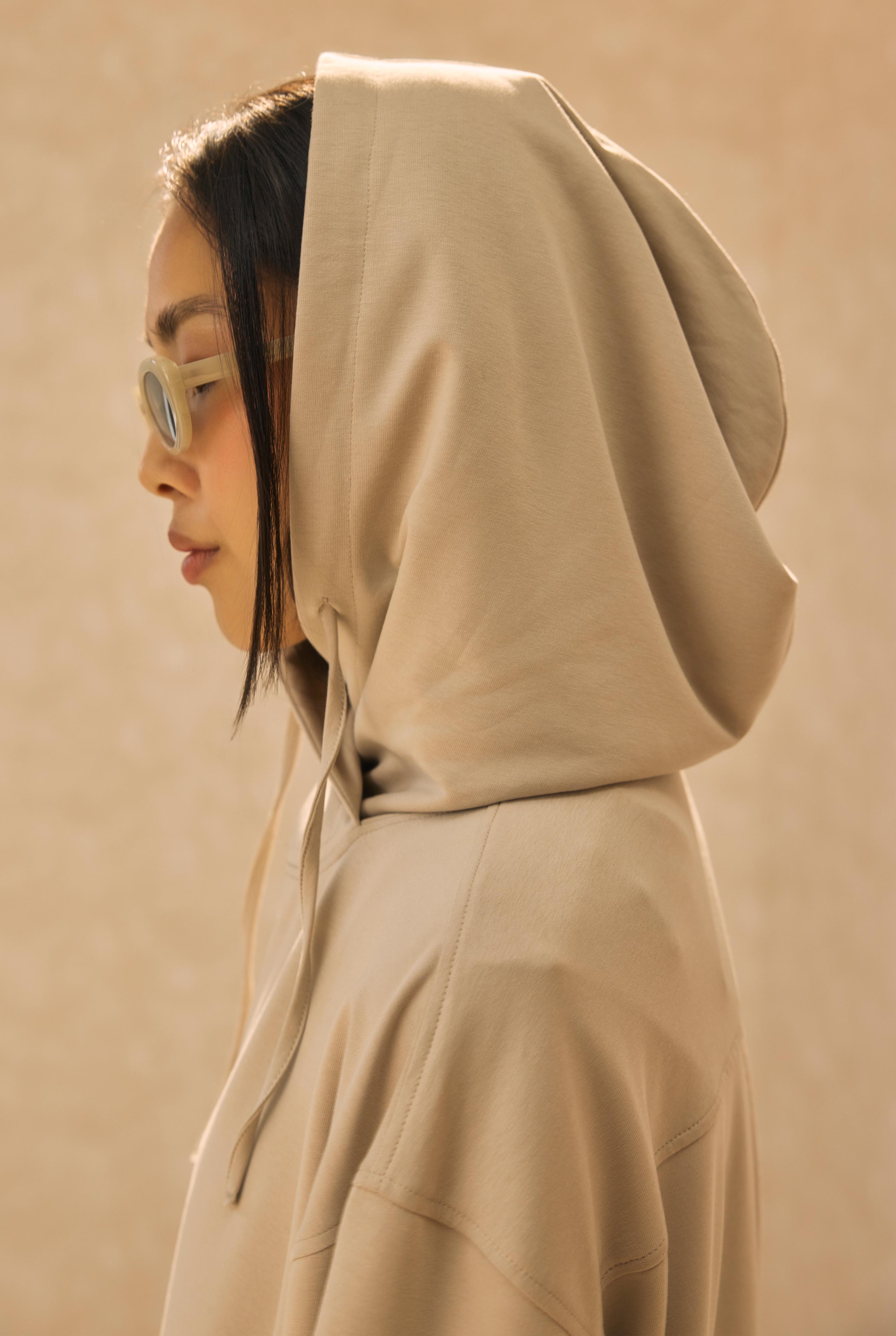 Long Hooded Sweatshirt Oyster - 5