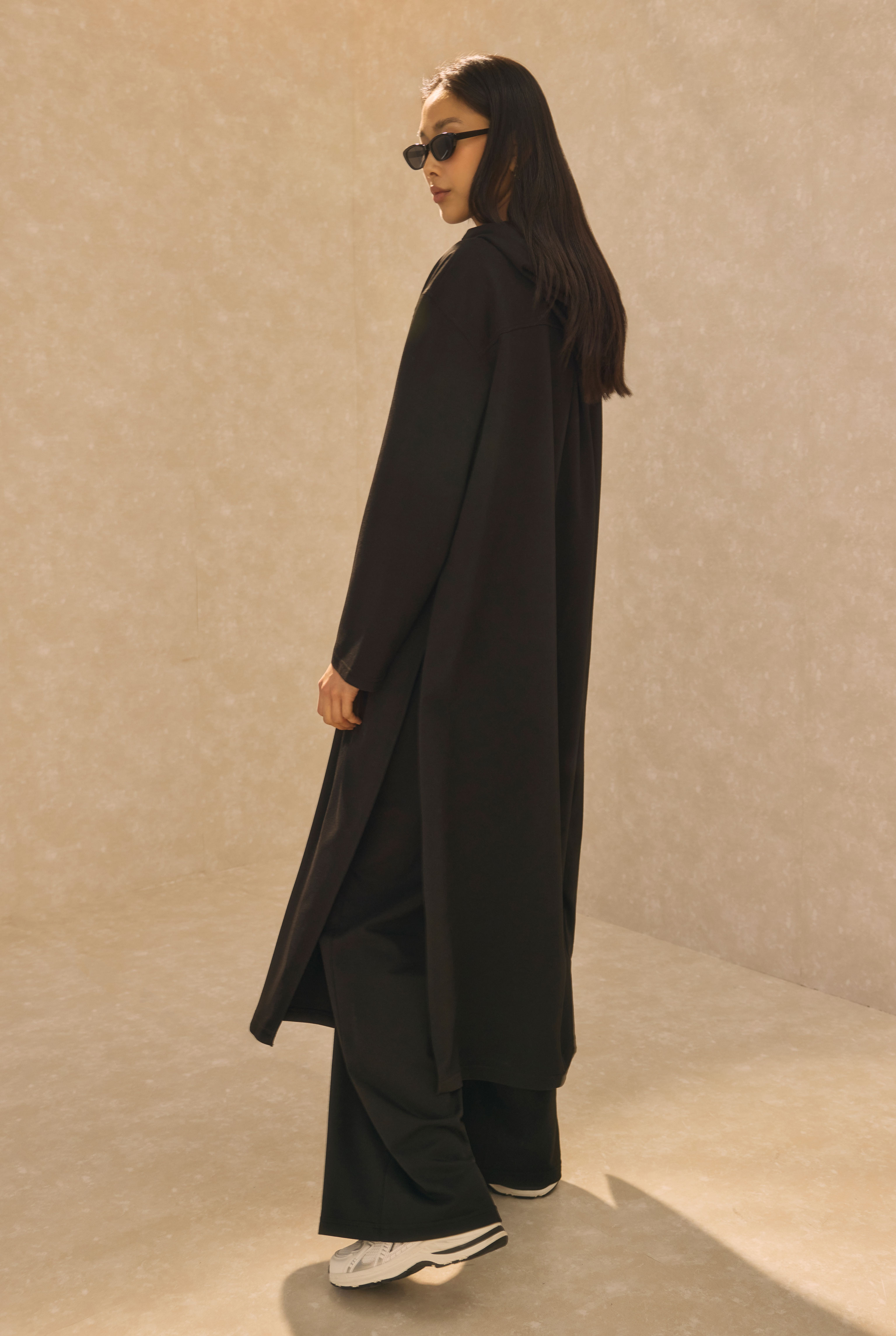 Long Hooded Sweatshirt Black - 3