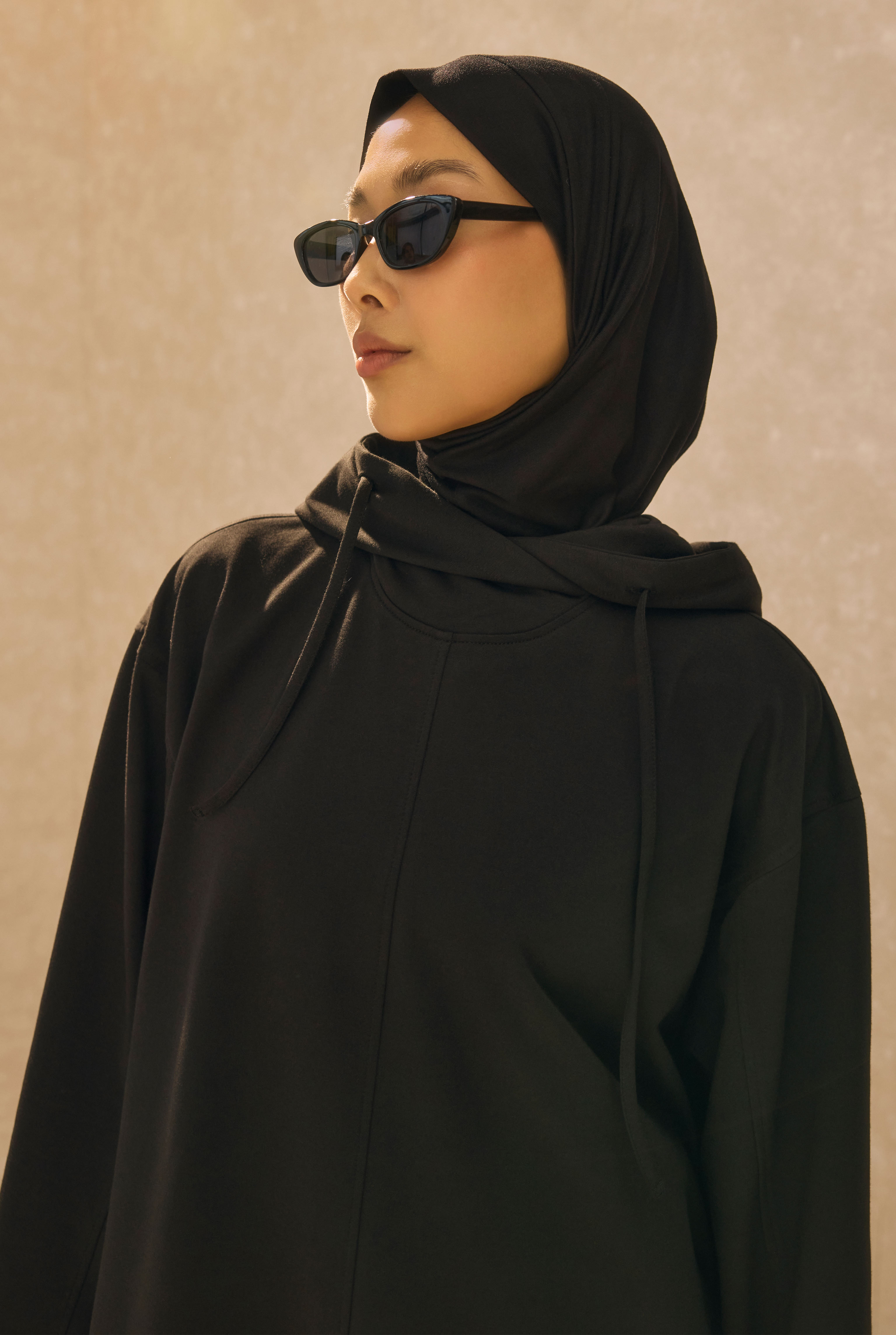 Long Hooded Sweatshirt Black - 5