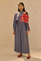 Dress With Apron Dark Lavender Blue 