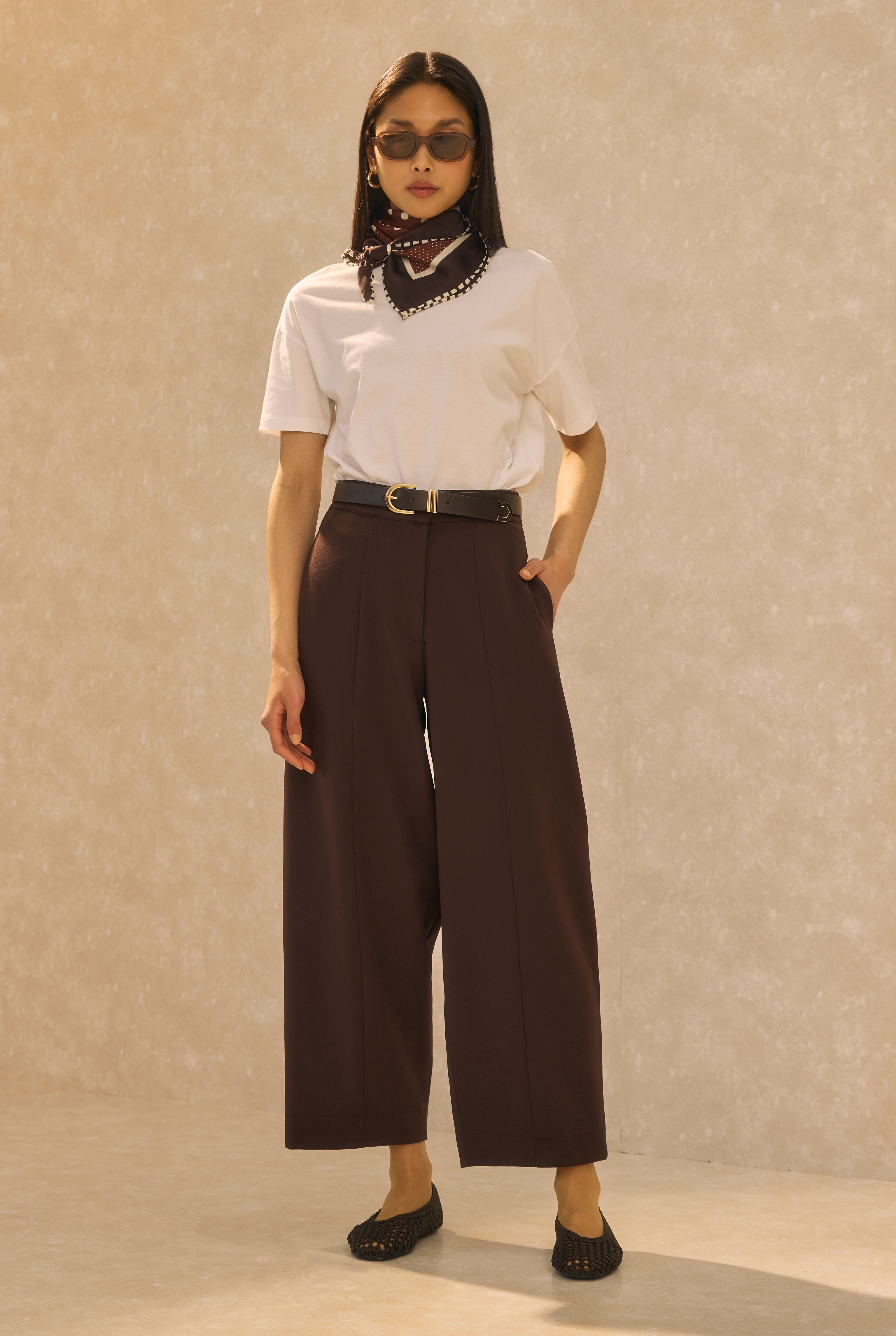 Barrel Trousers Dark Brown - HE-QA