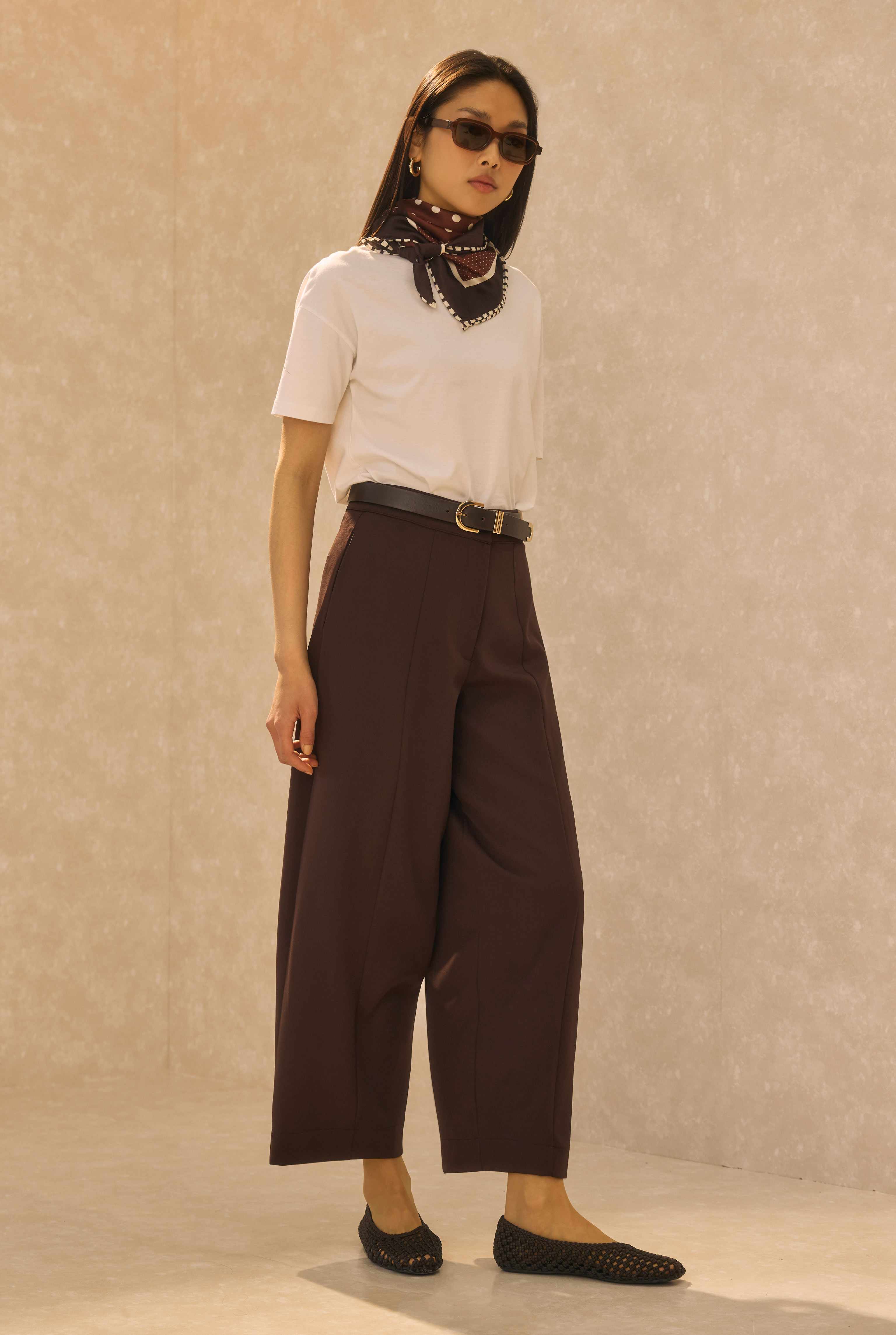 Barrel Trousers Dark Brown - 4
