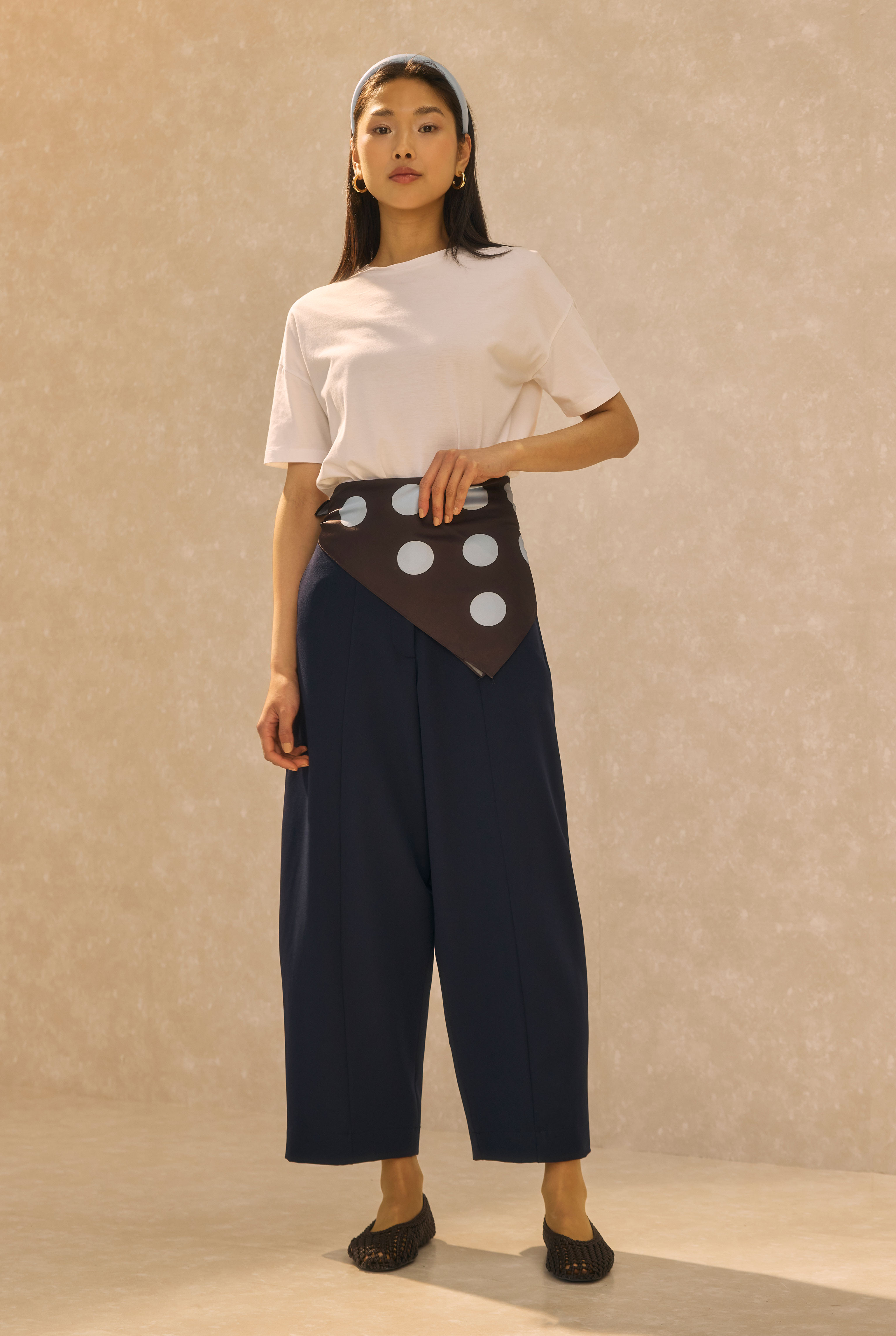 Barrel Trousers Navy Blue - 1