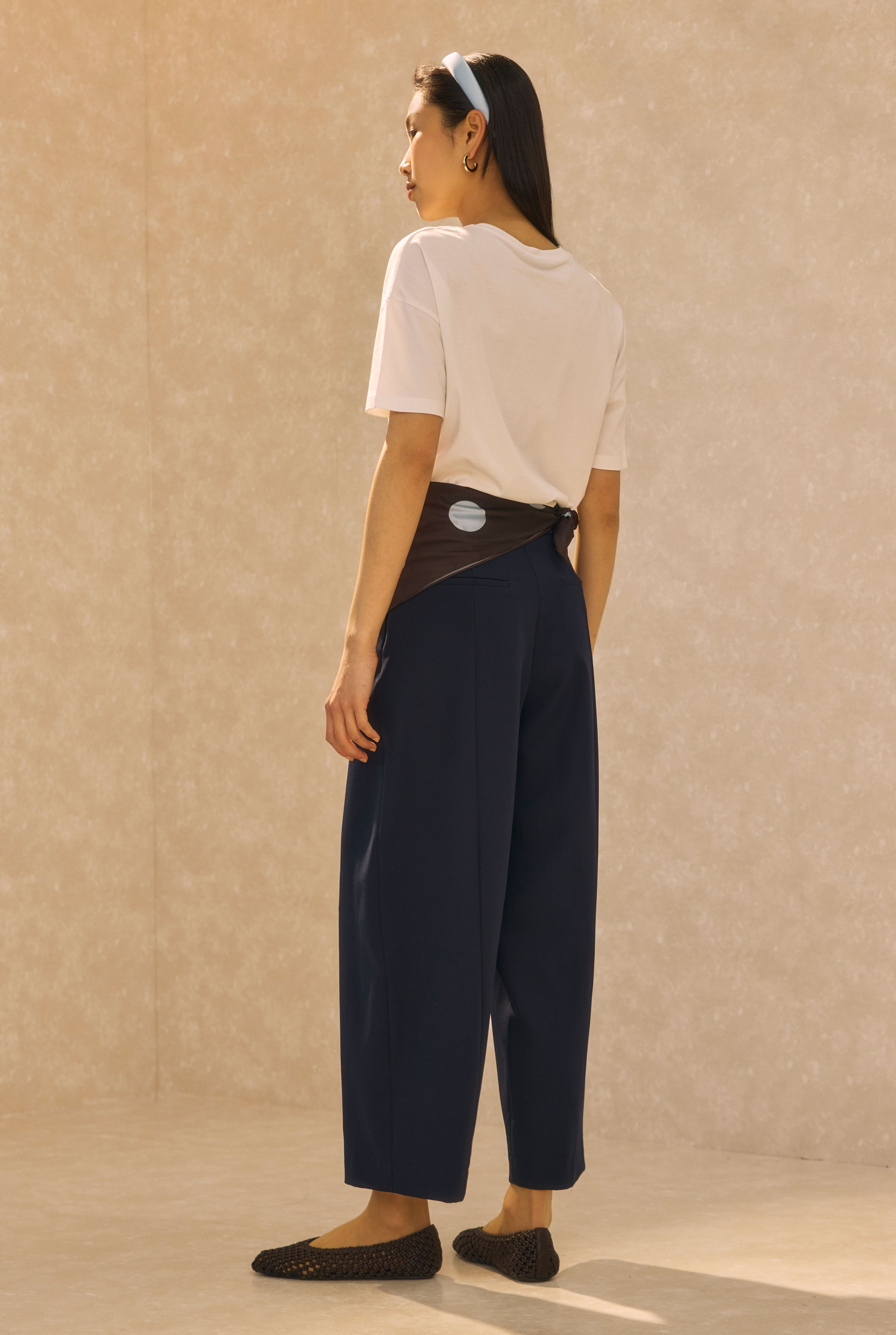 Barrel Trousers Navy Blue - 4