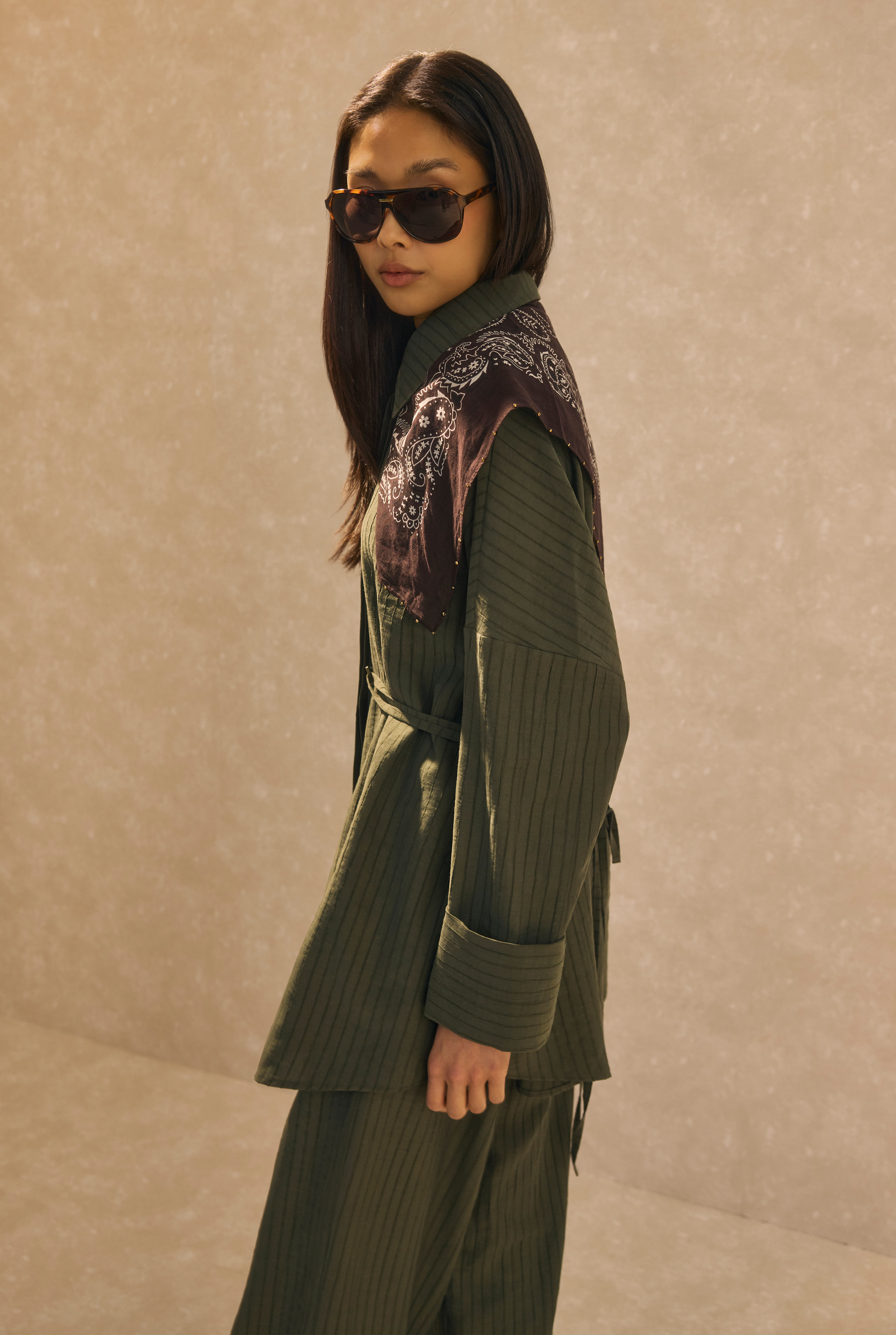 Striped Effect Modal Set Forest Green - 2