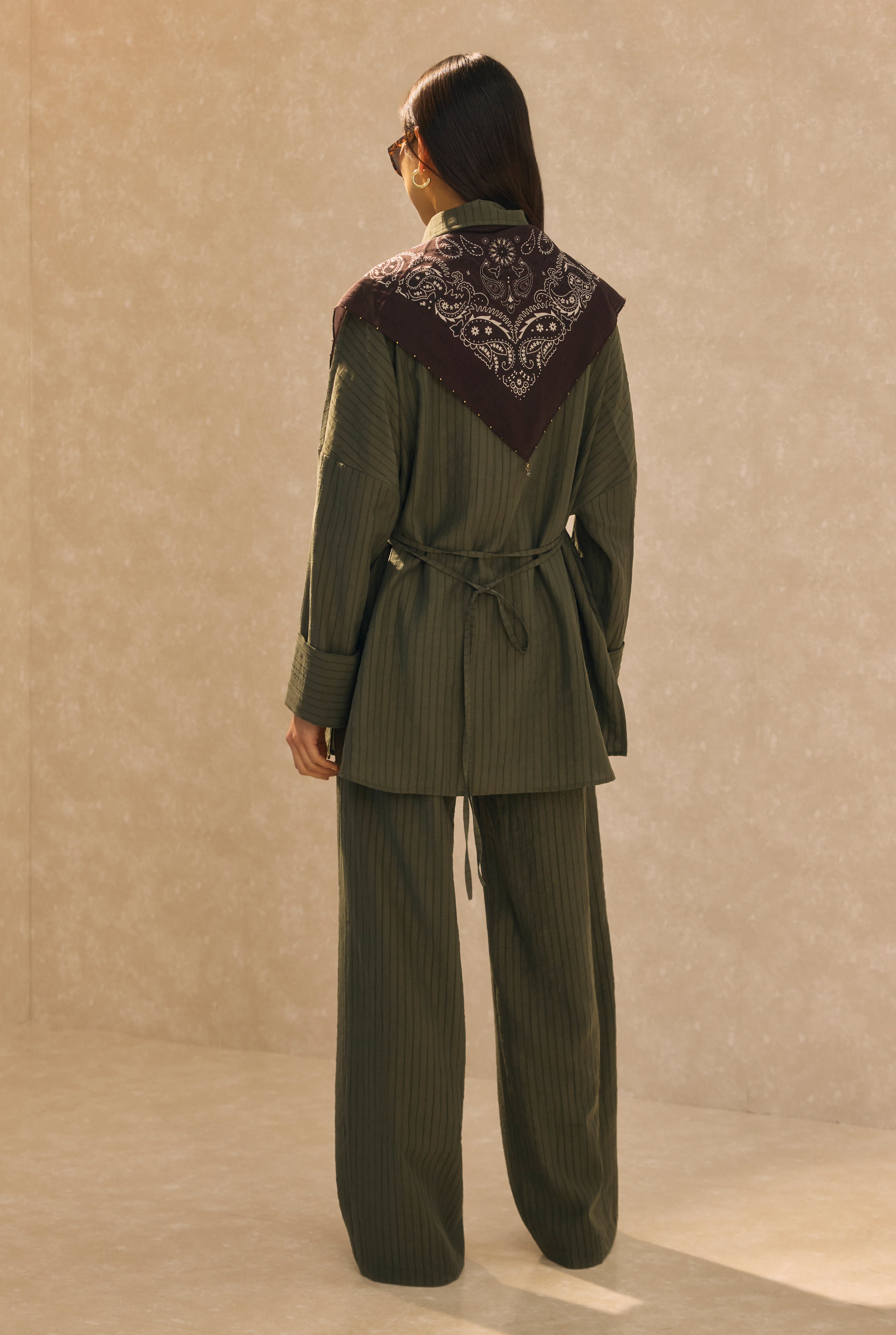 Striped Effect Modal Set Forest Green - 5