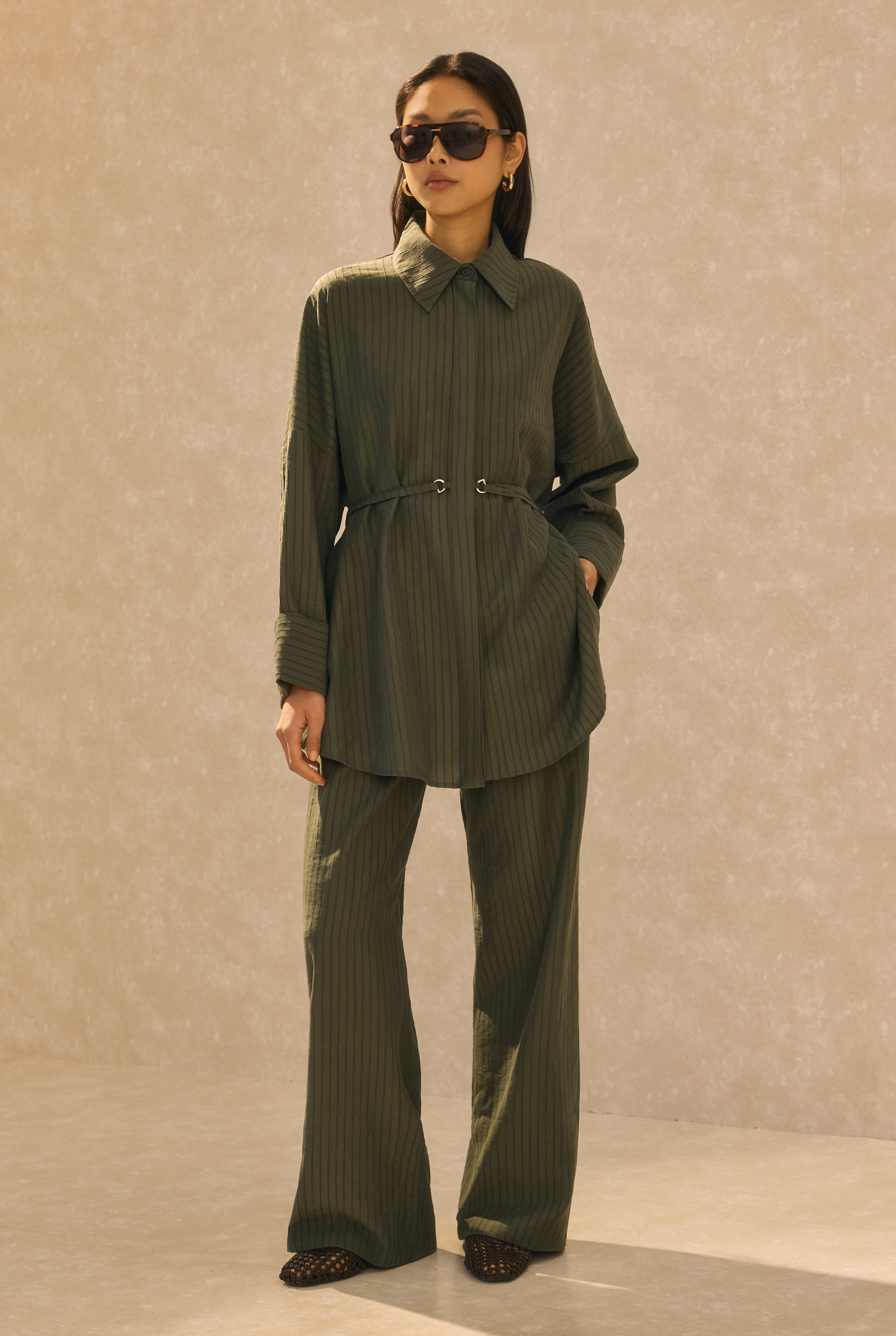 Striped Effect Modal Set Forest Green - 4