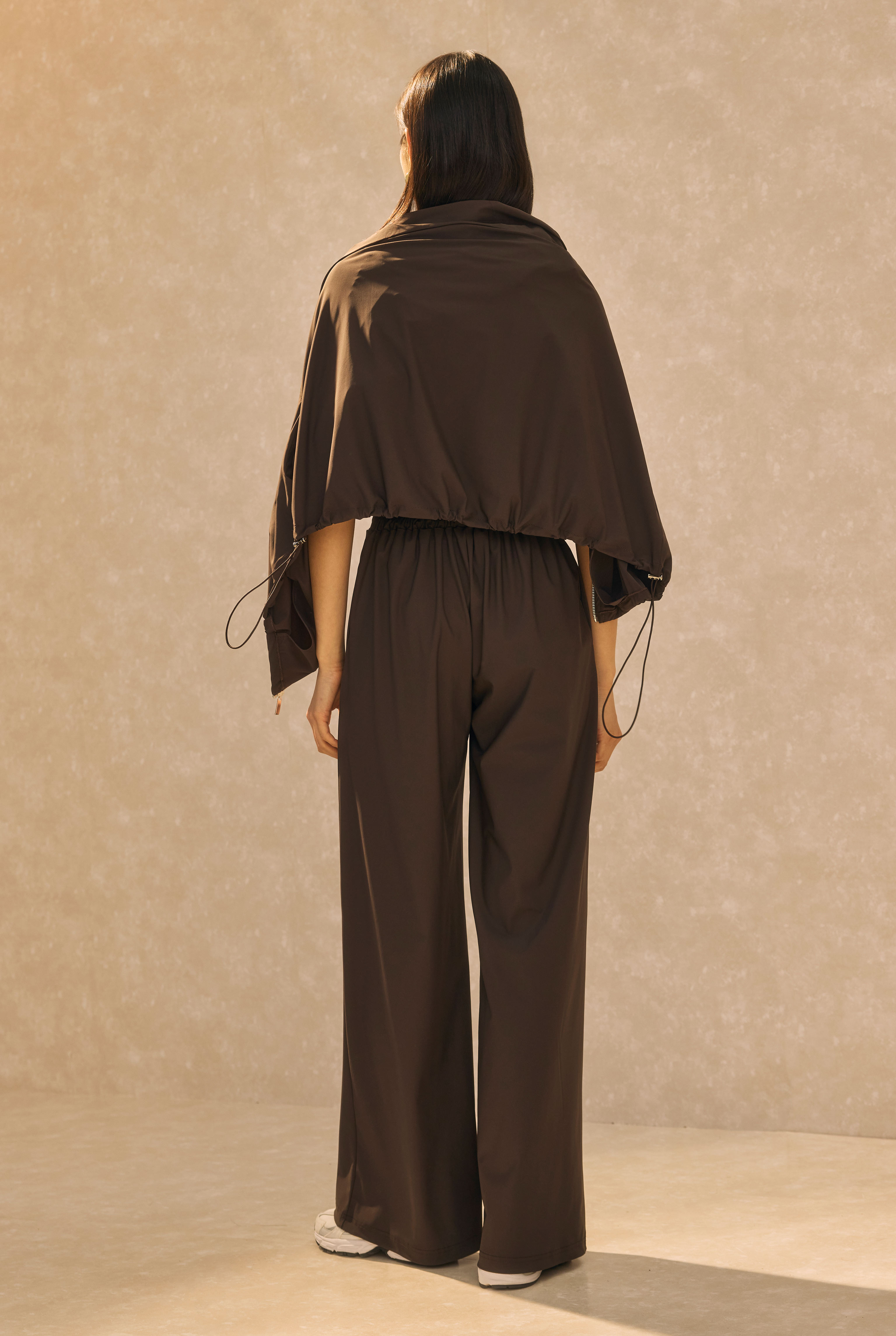 High Neck Tracksuit Sand Dark Brown - 4