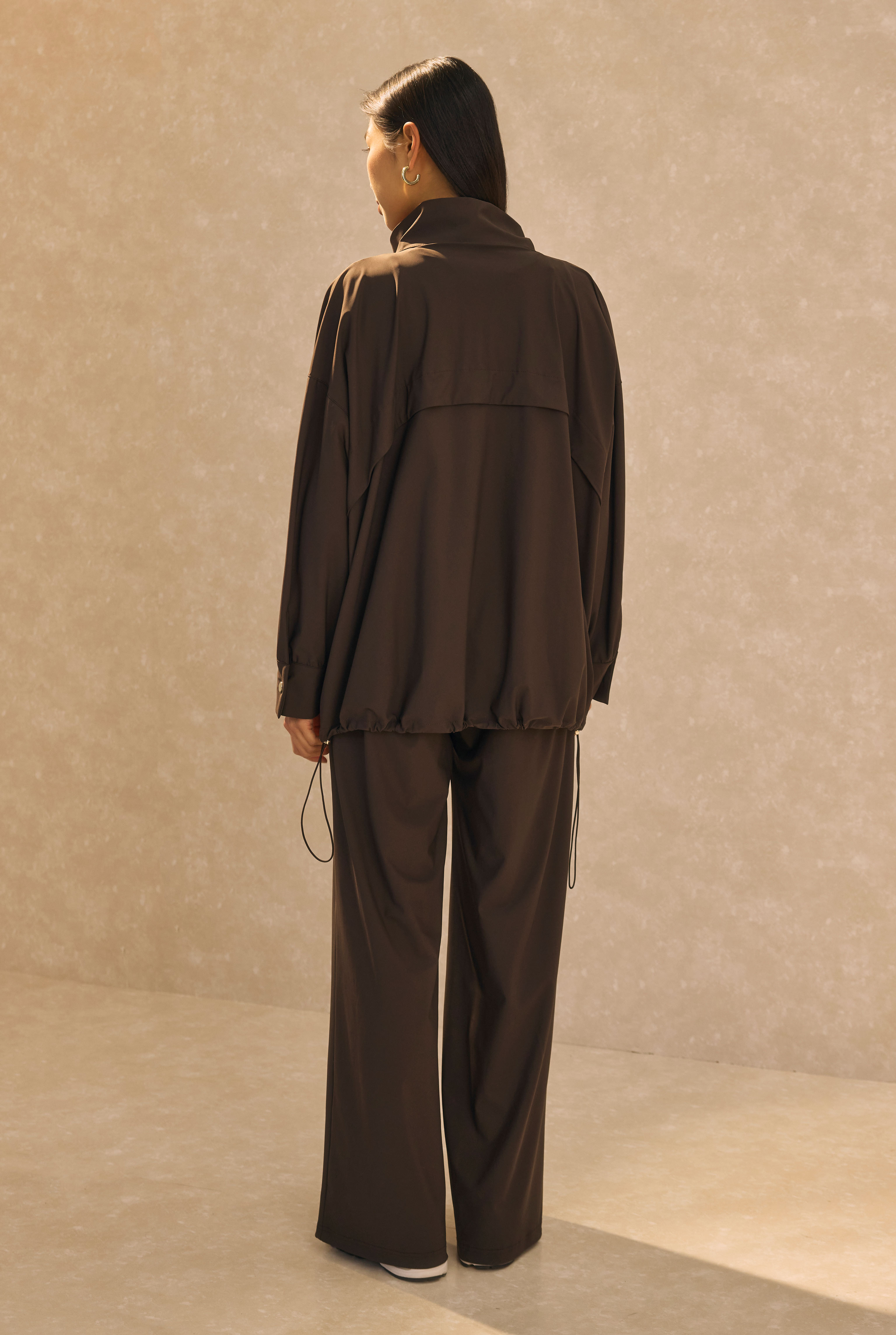 High Neck Tracksuit Sand Dark Brown - 5
