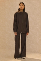High Neck Tracksuit Sand Dark Brown 