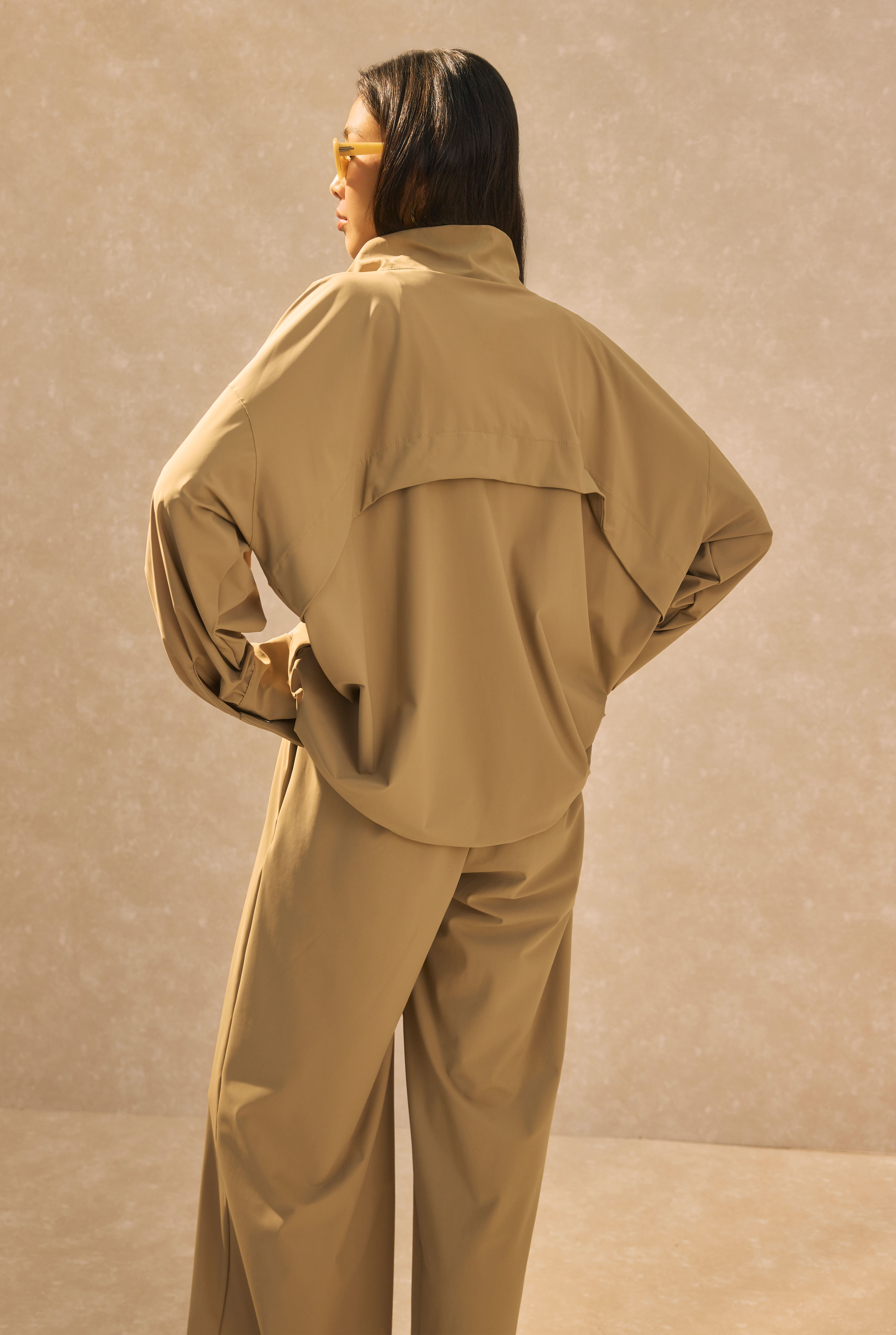 High Neck Tracksuit Sand Beige - 5