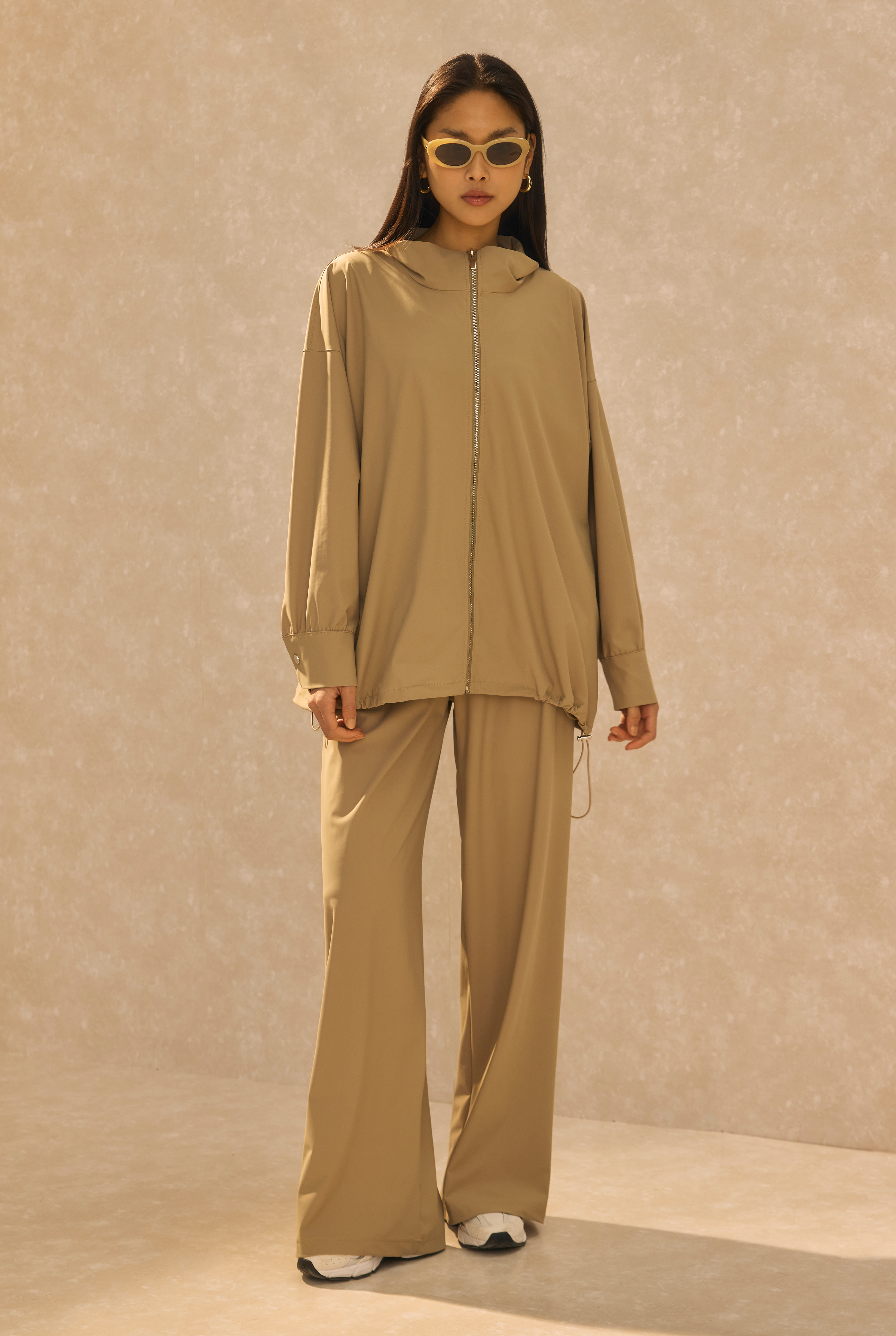 High Neck Tracksuit Sand Beige - 2