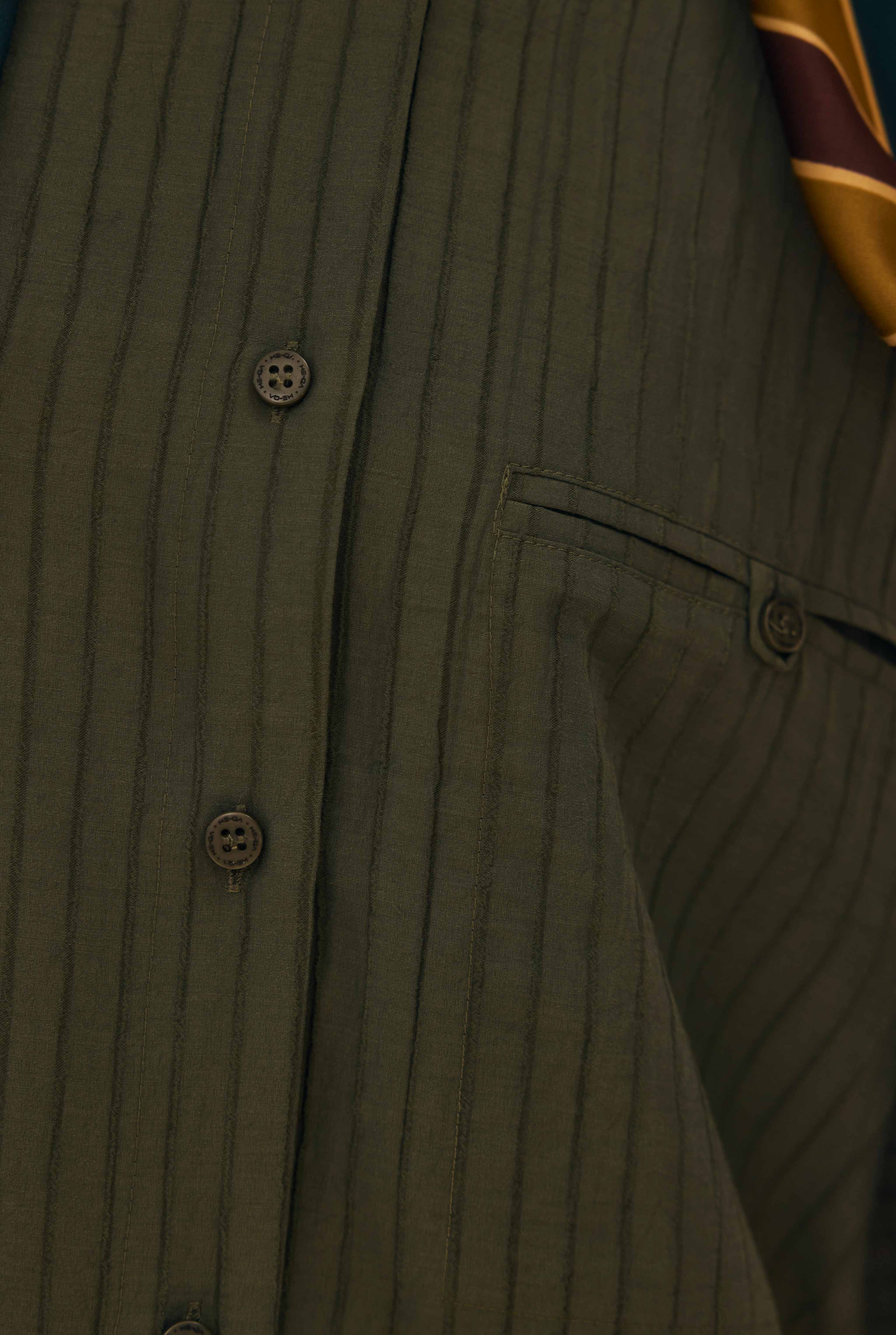 Welt Pocket Detail Shirt Green - 5