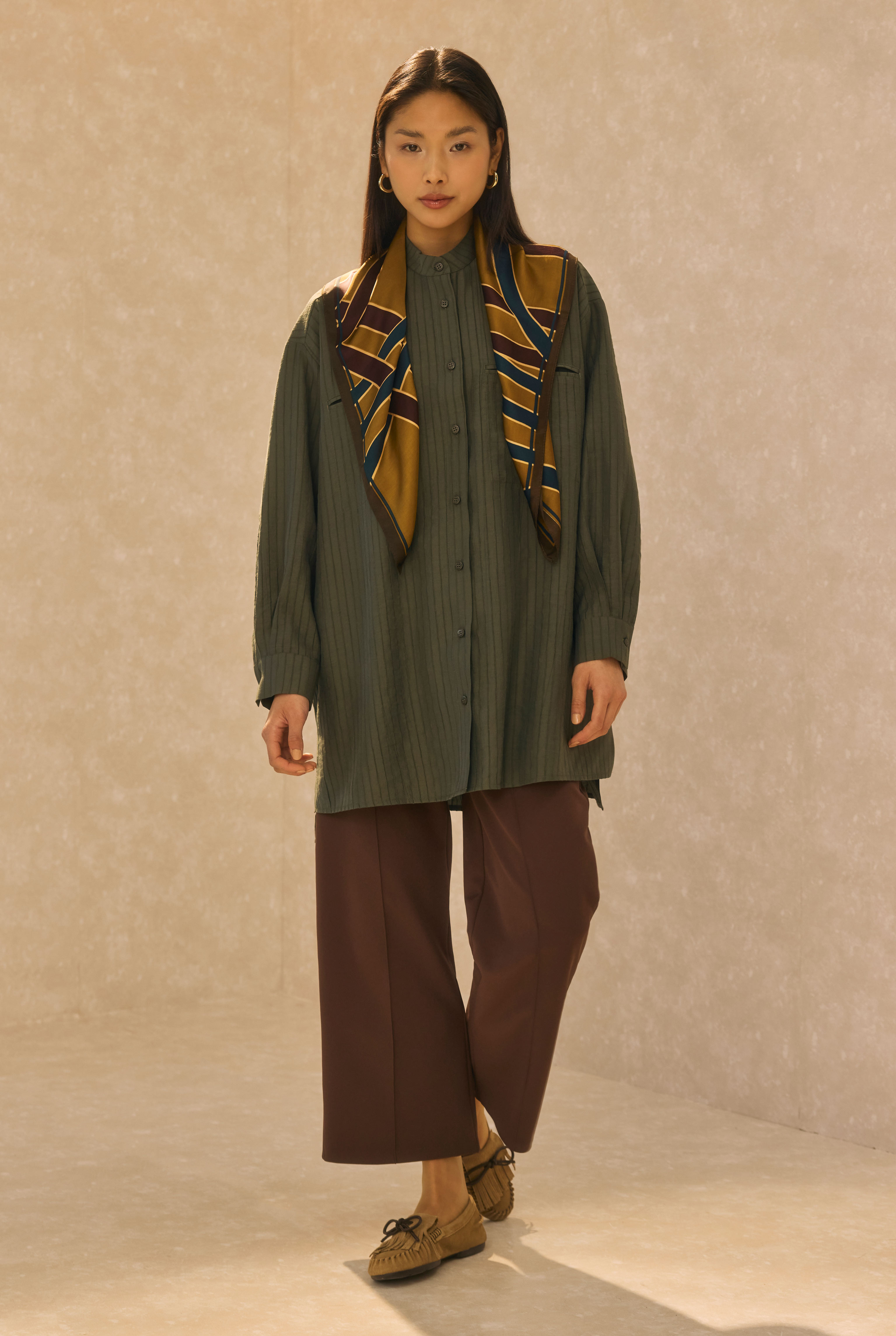 Welt Pocket Detail Shirt Green - 3