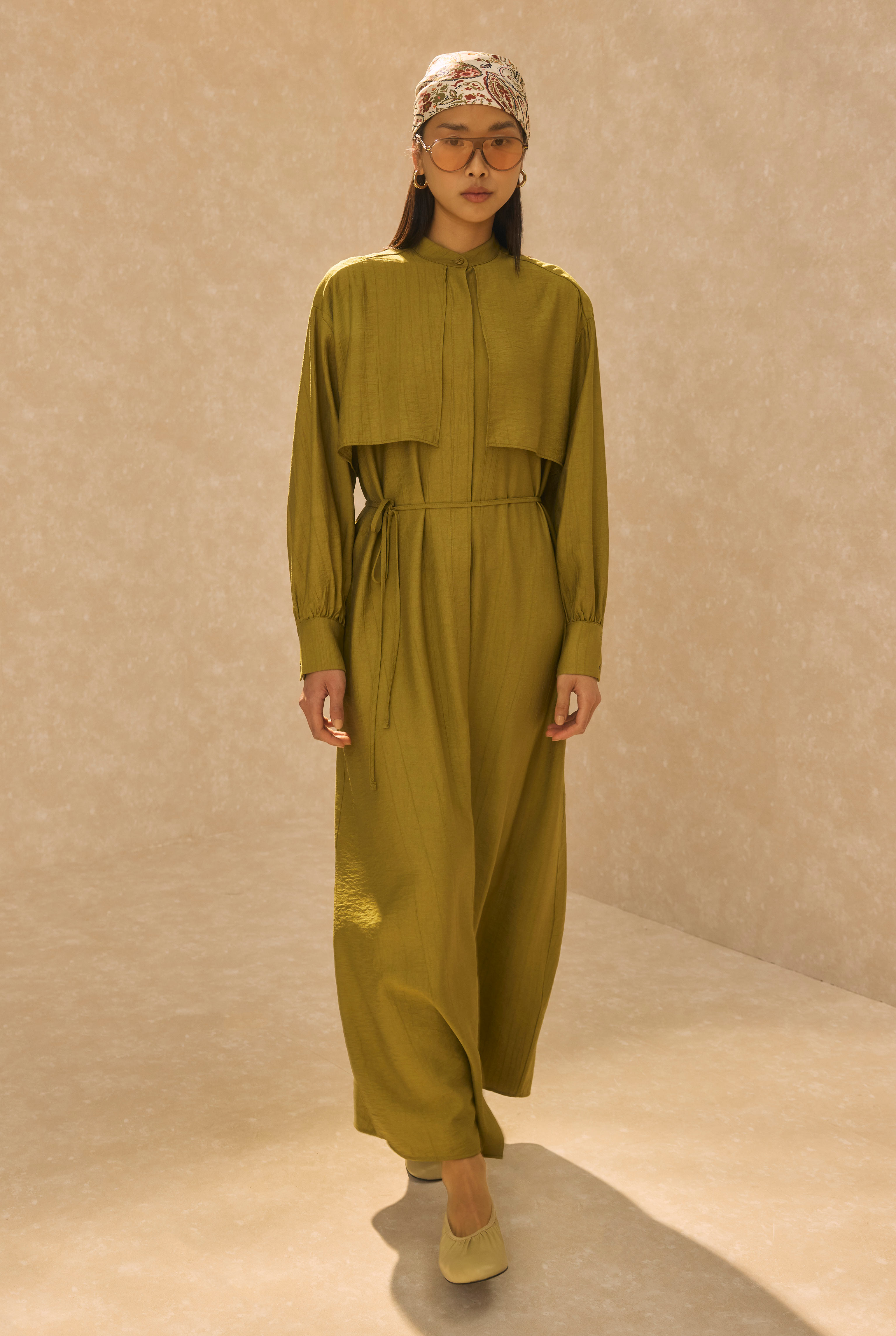 Dress With Apron Olive - HE-QA