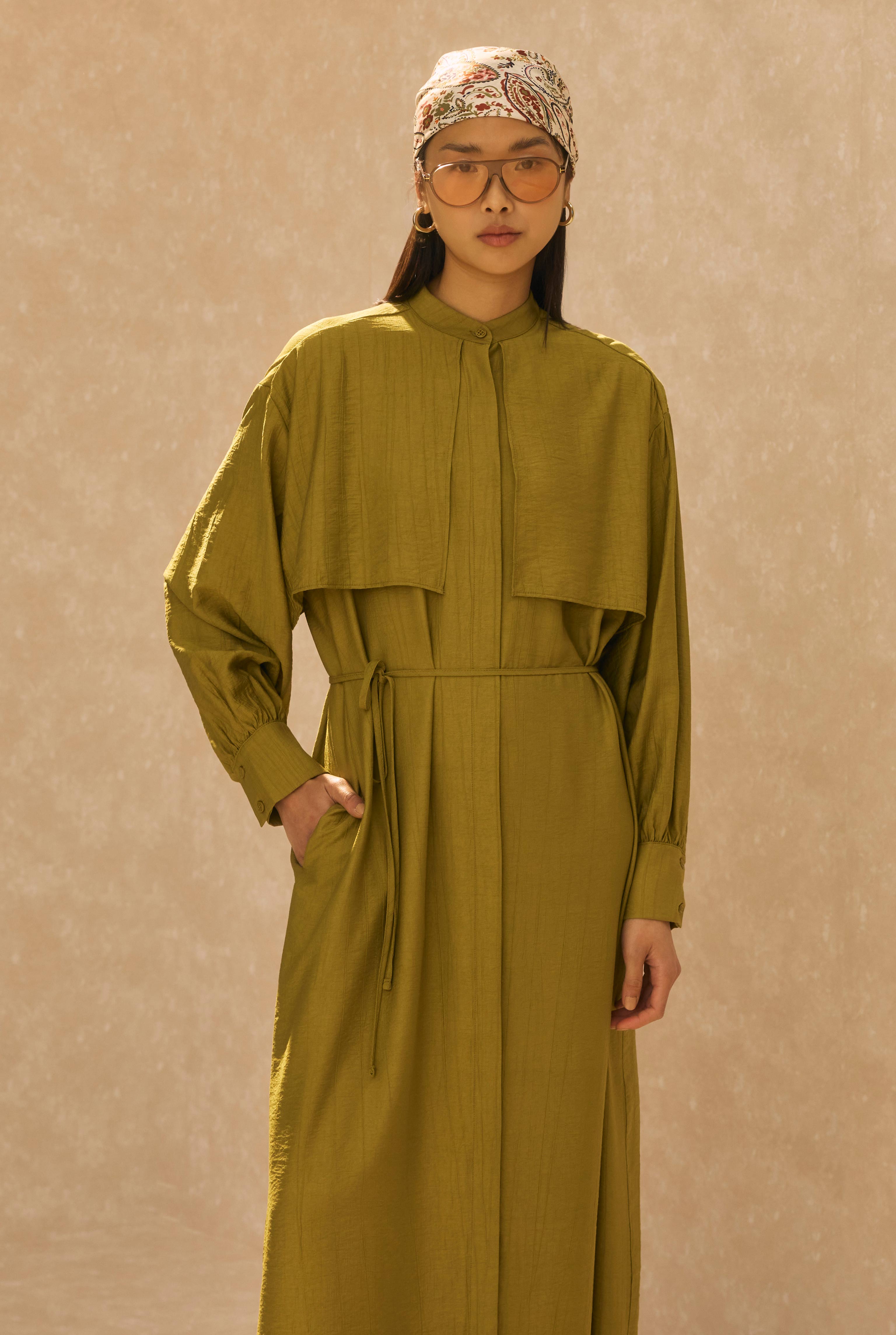 Dress With Apron Olive - 2