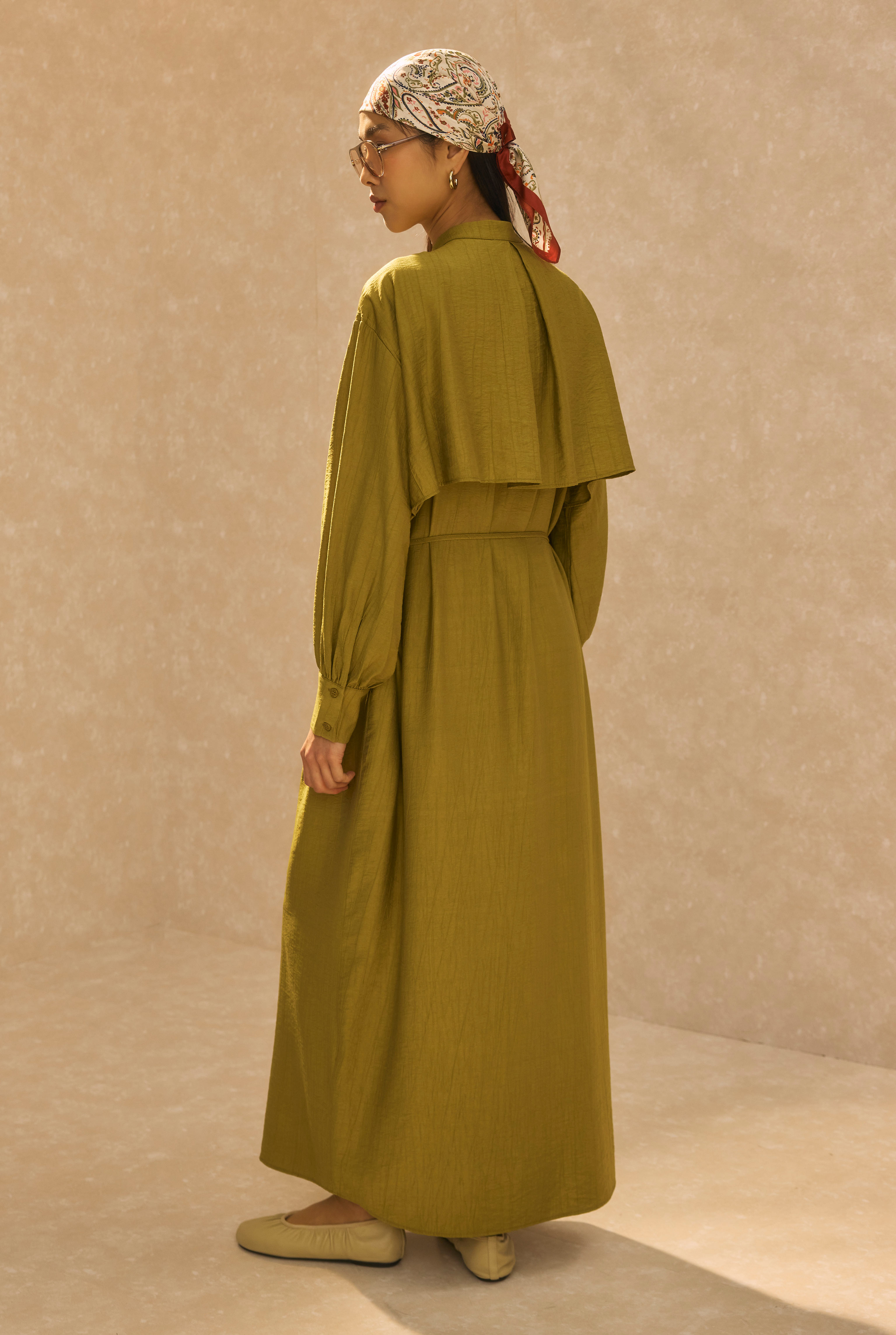 Dress With Apron Olive - 3