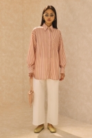 Single Pocket Striped Shirt Powder Pink 