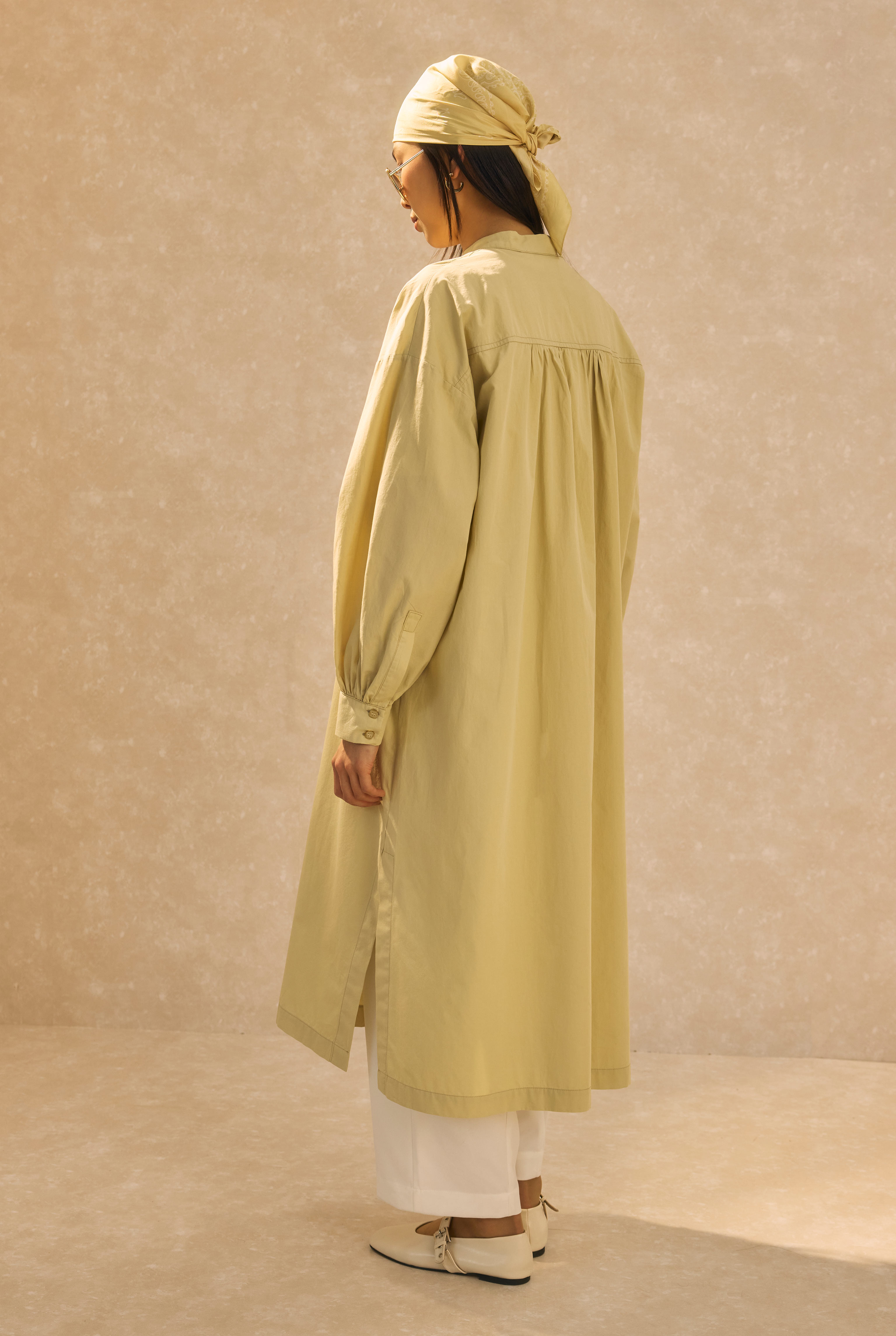 Mandarin Collar Long Tunic Honey - 4