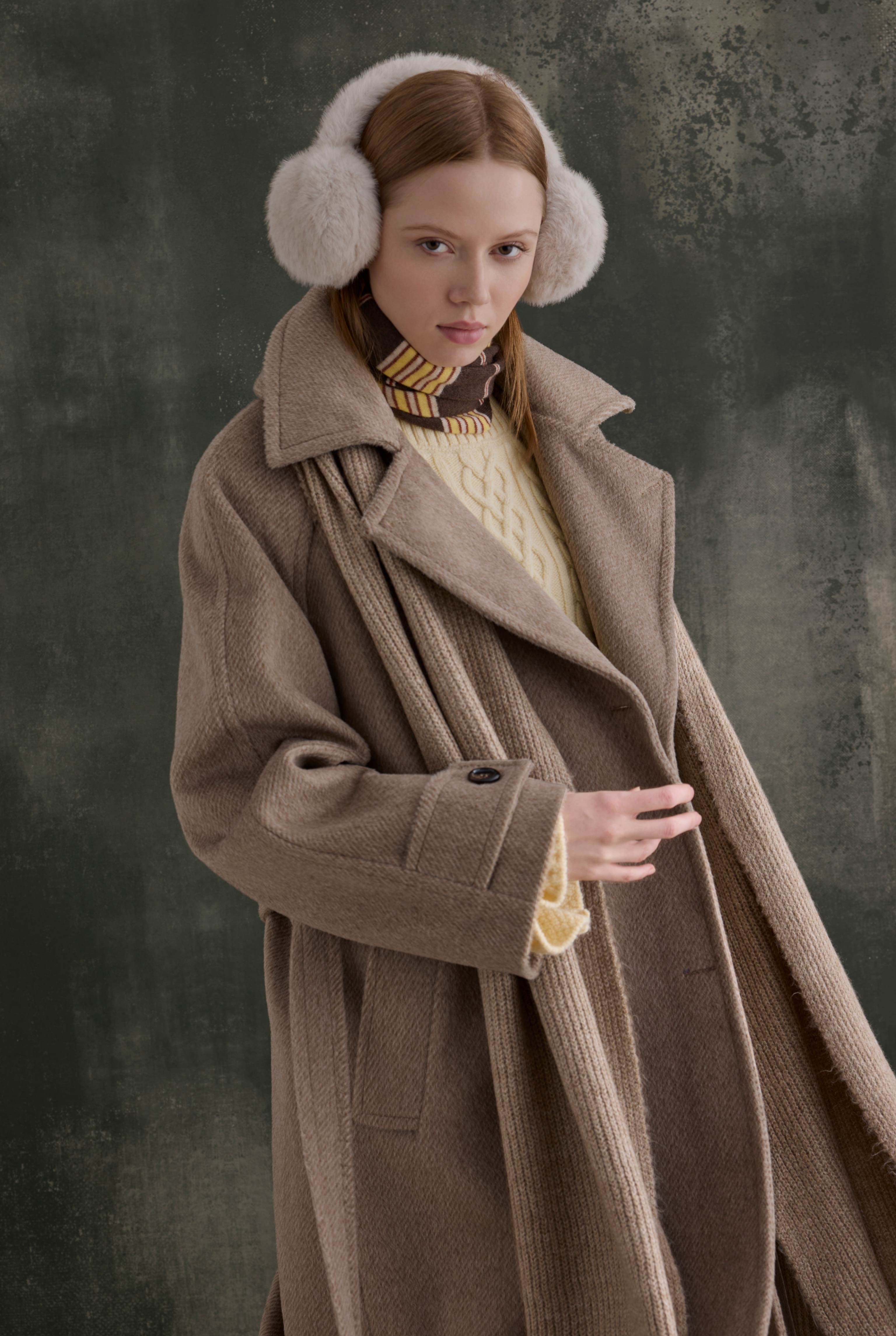 Belted Long Coat Dark Mink - 2