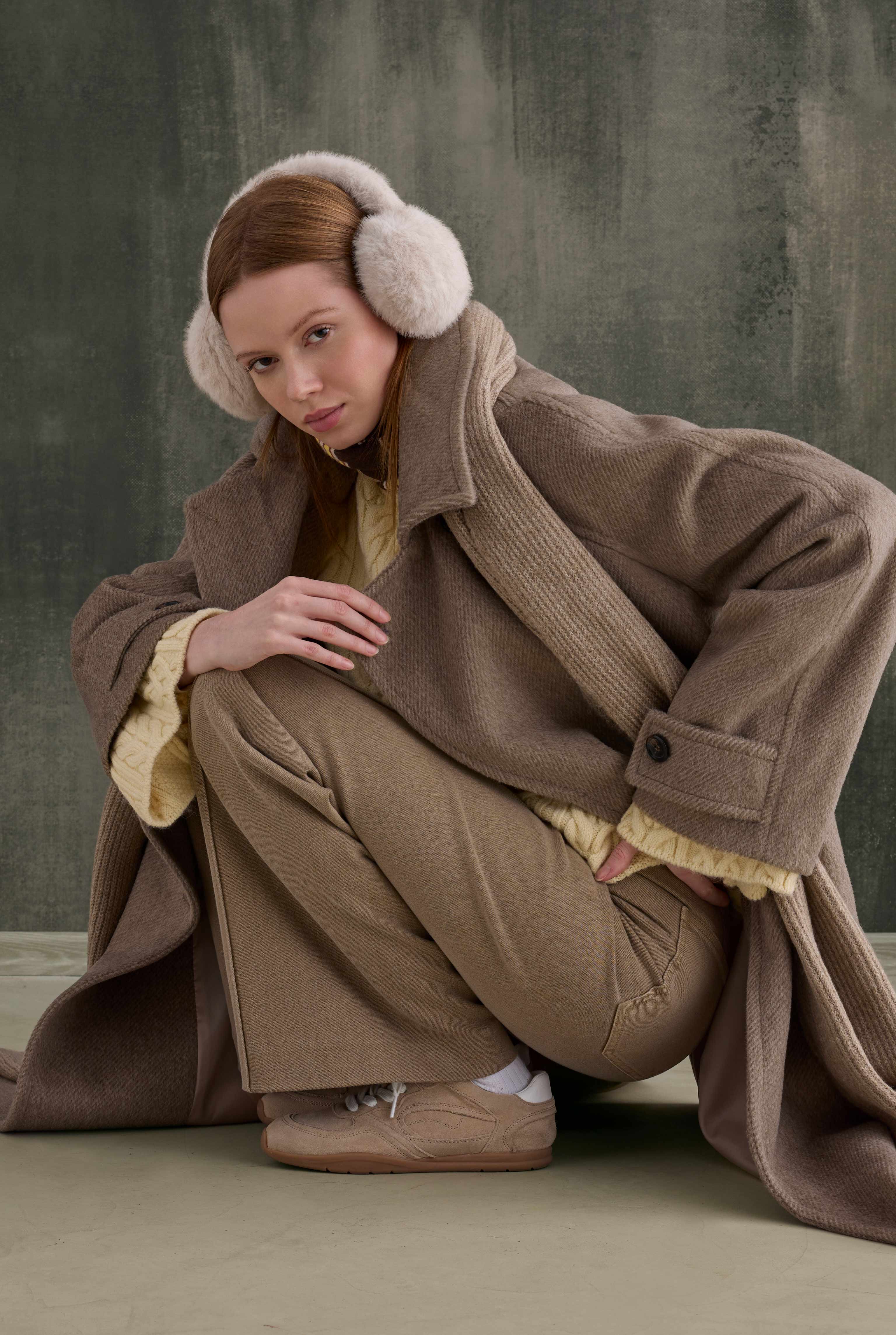 Belted Long Coat Dark Mink - 4