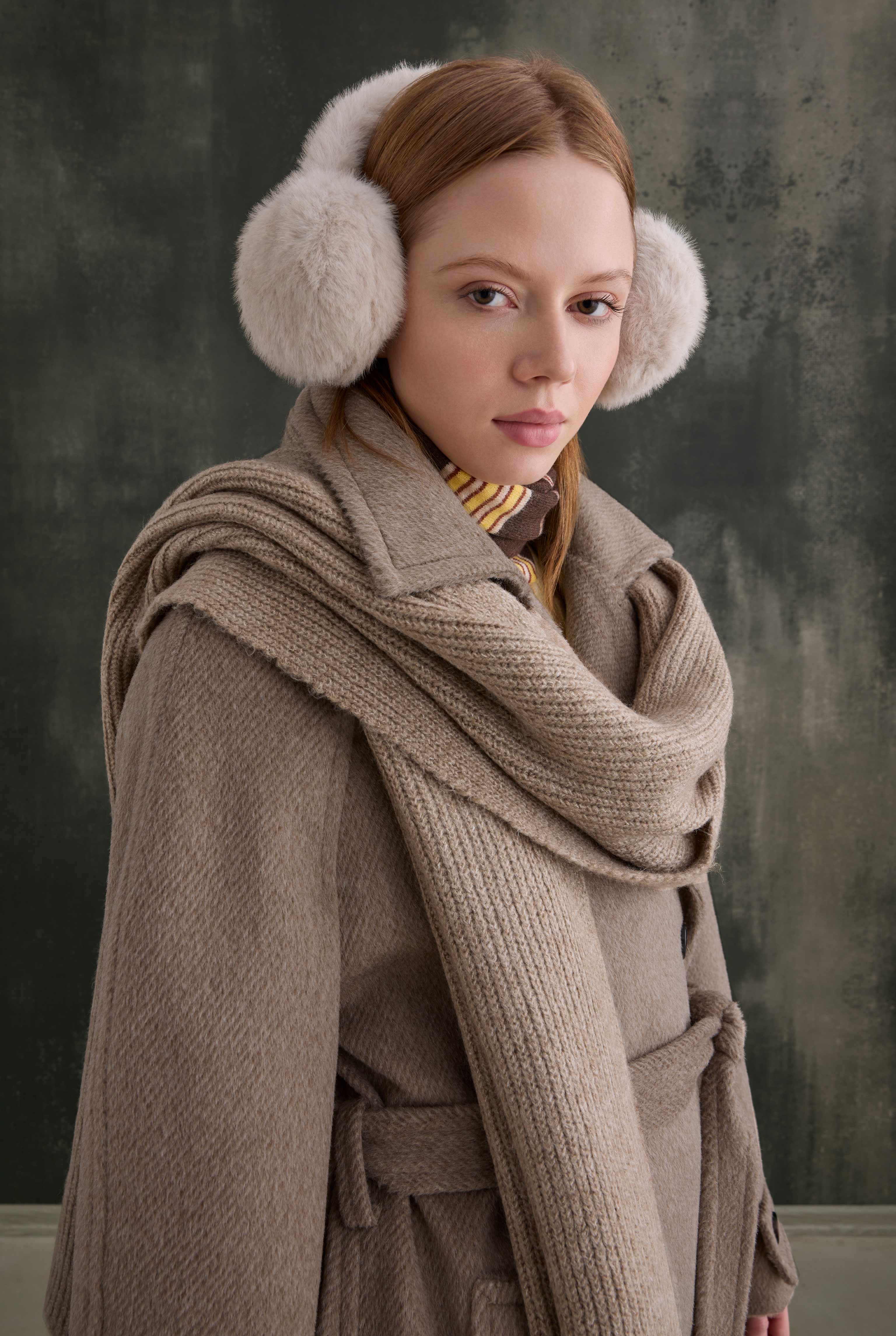 Belted Long Coat Dark Mink - 6