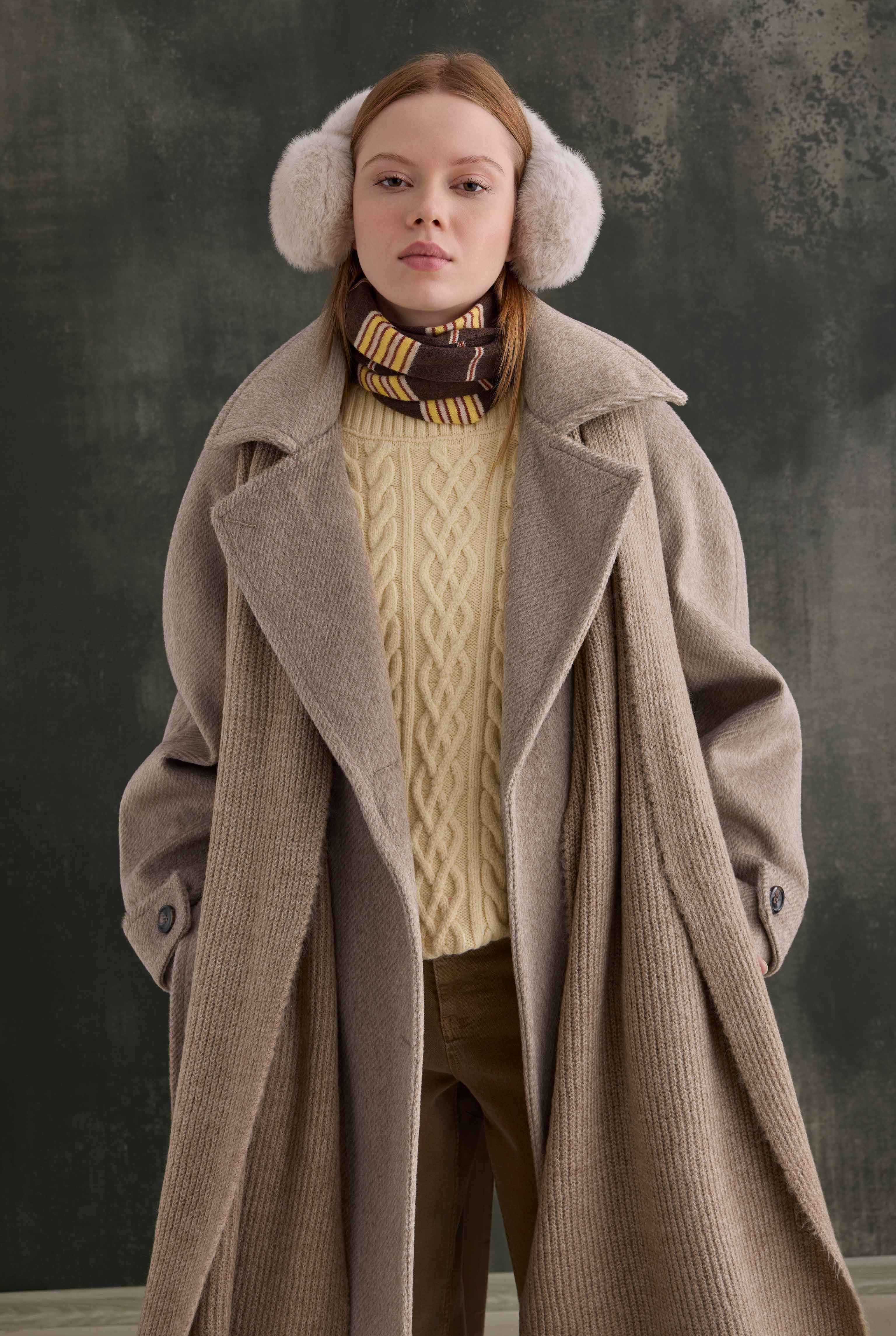 Belted Long Coat Light Mink - 4