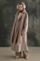 Belted Long Coat Light Mink 