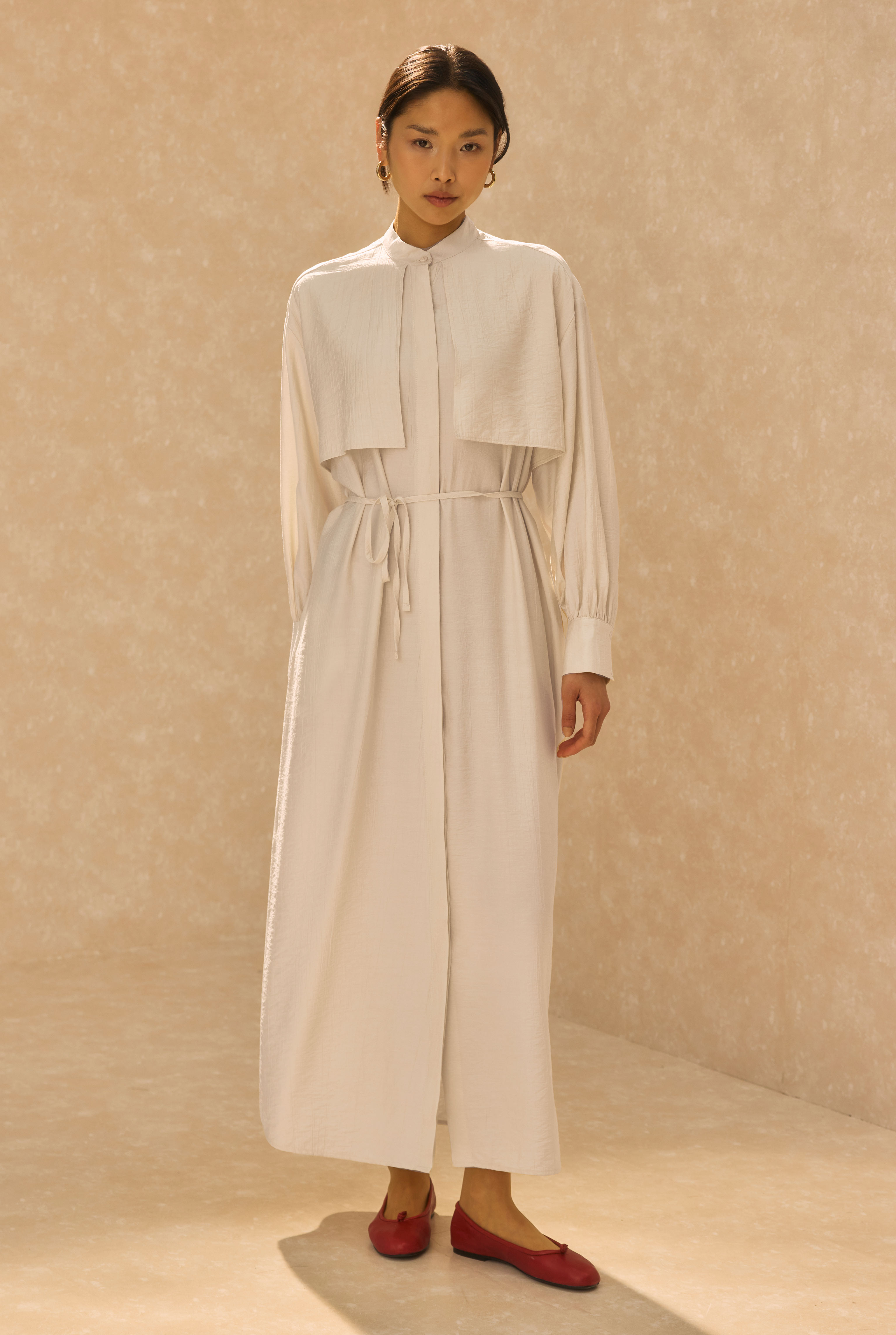Dress With Apron Bone - HE-QA
