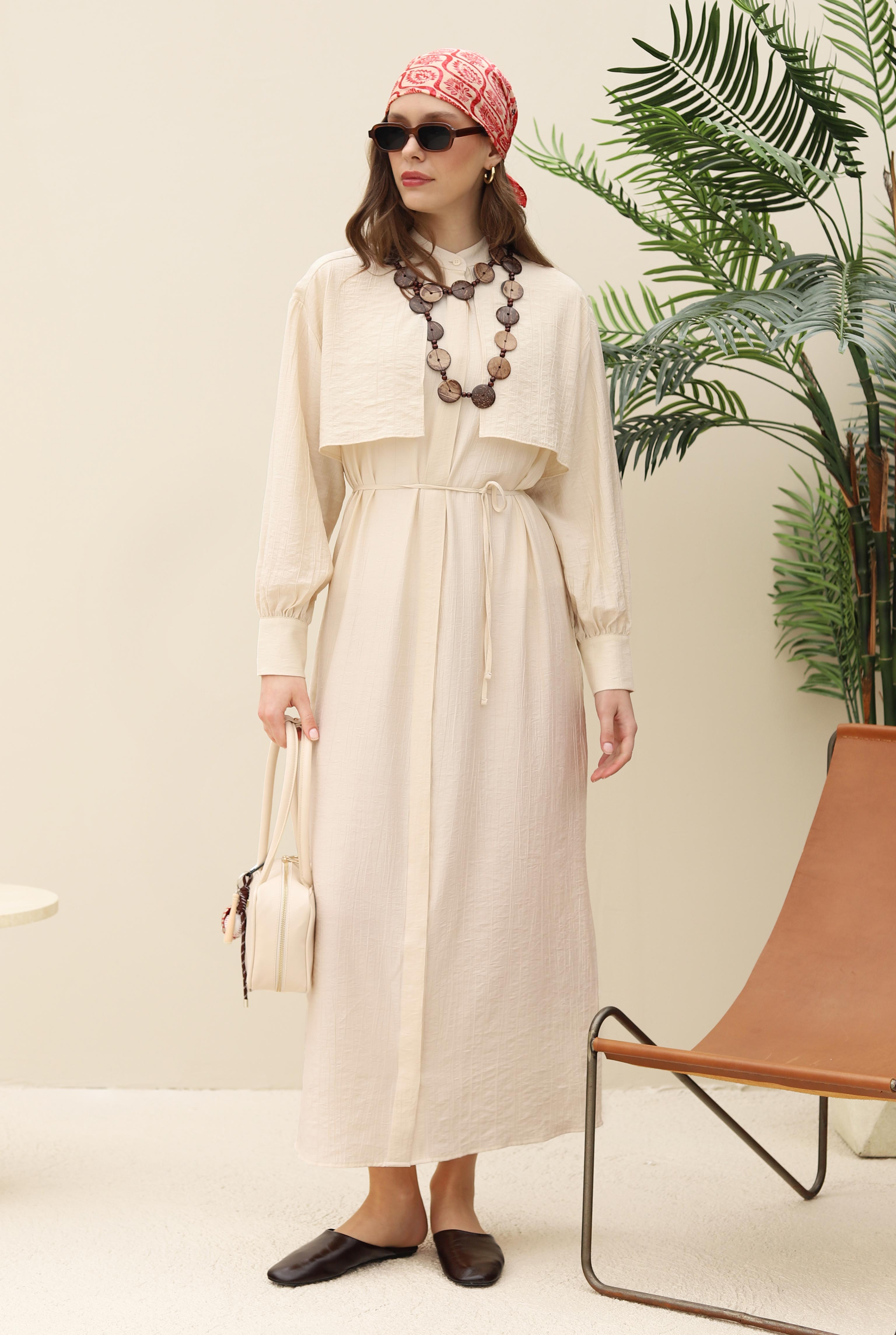 Dress With Apron Bone - 7