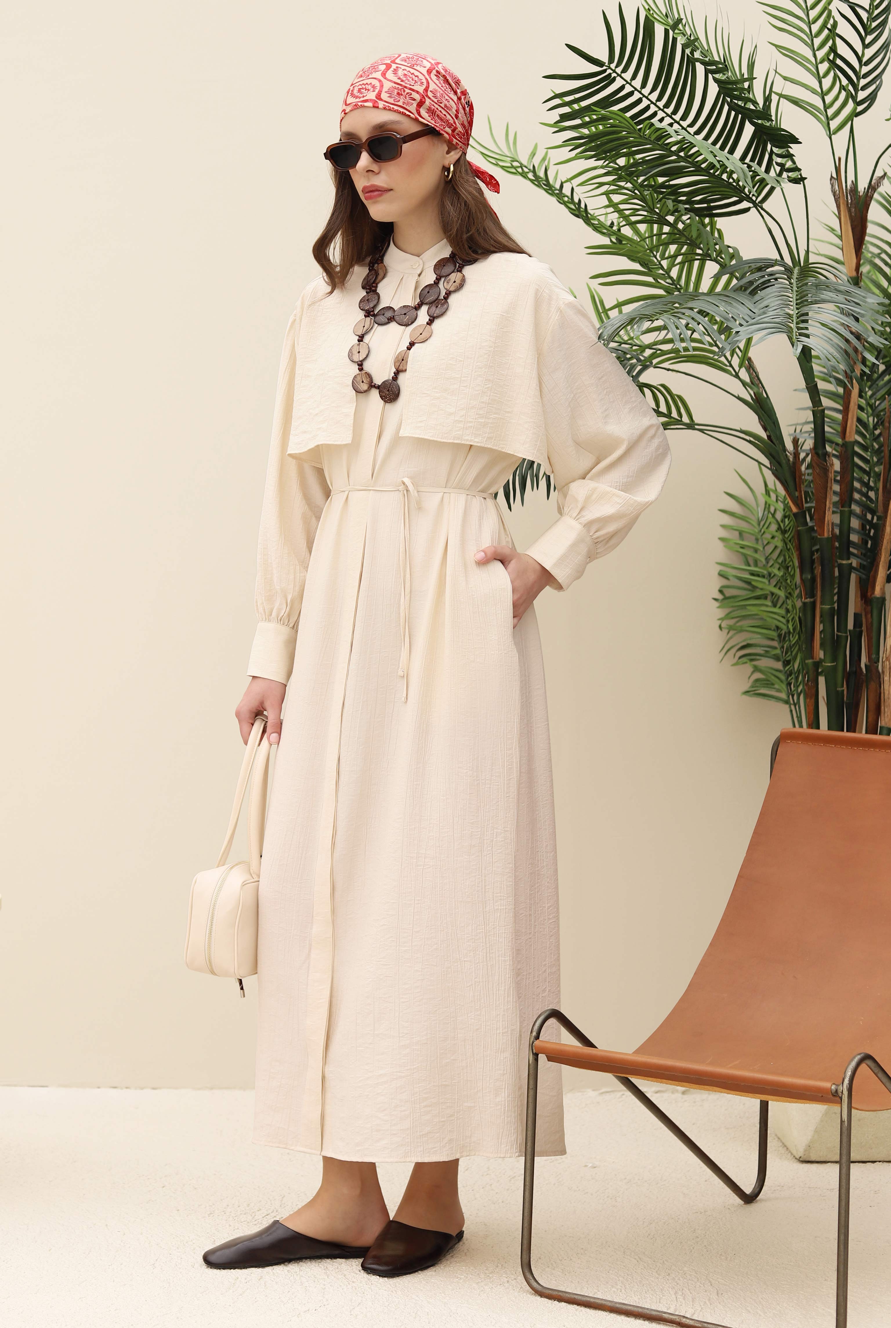 Dress With Apron Bone - 8