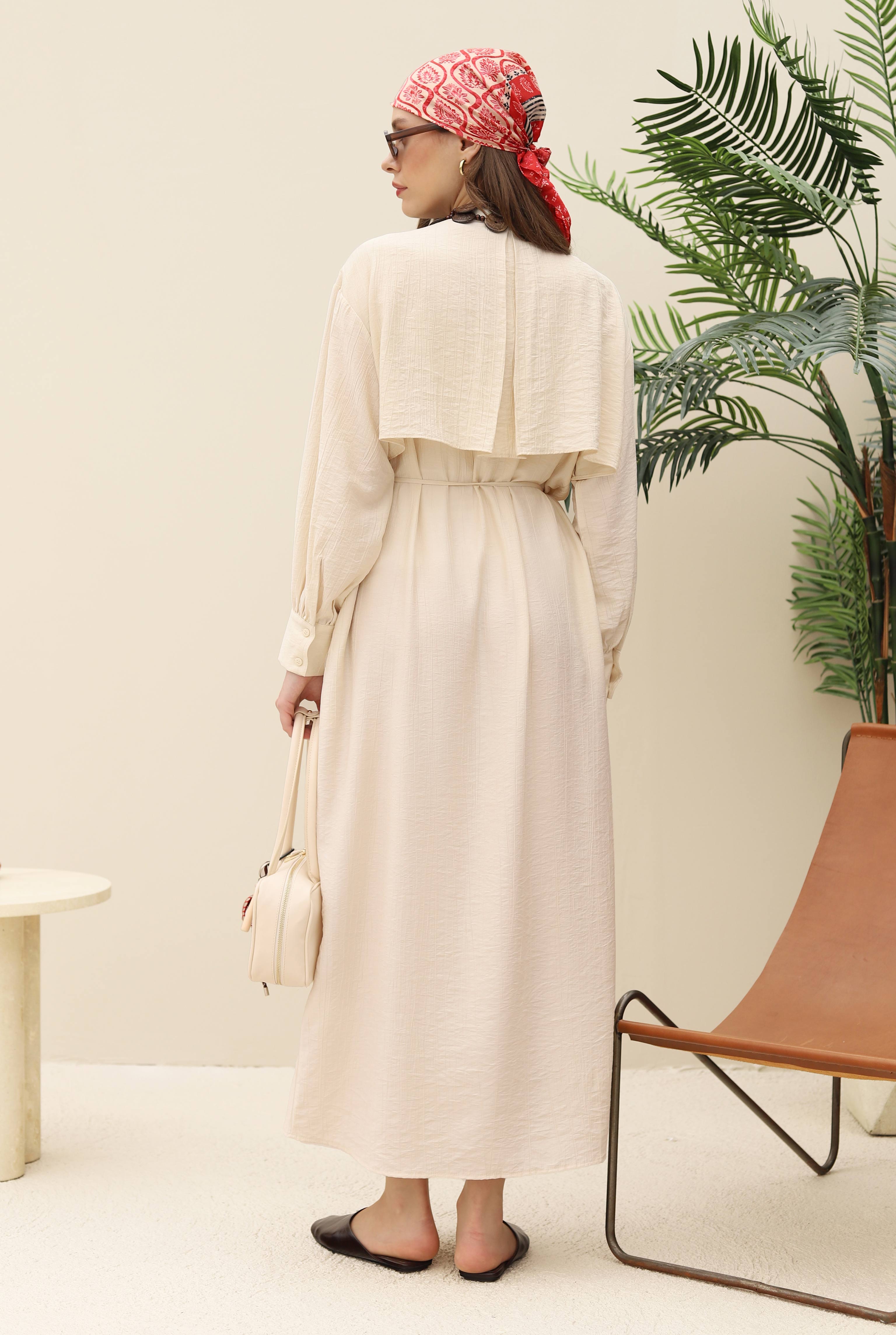 Dress With Apron Bone - 10