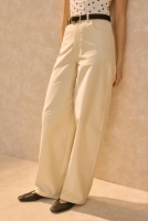 Gabardine Barrel Trousers Ecru 