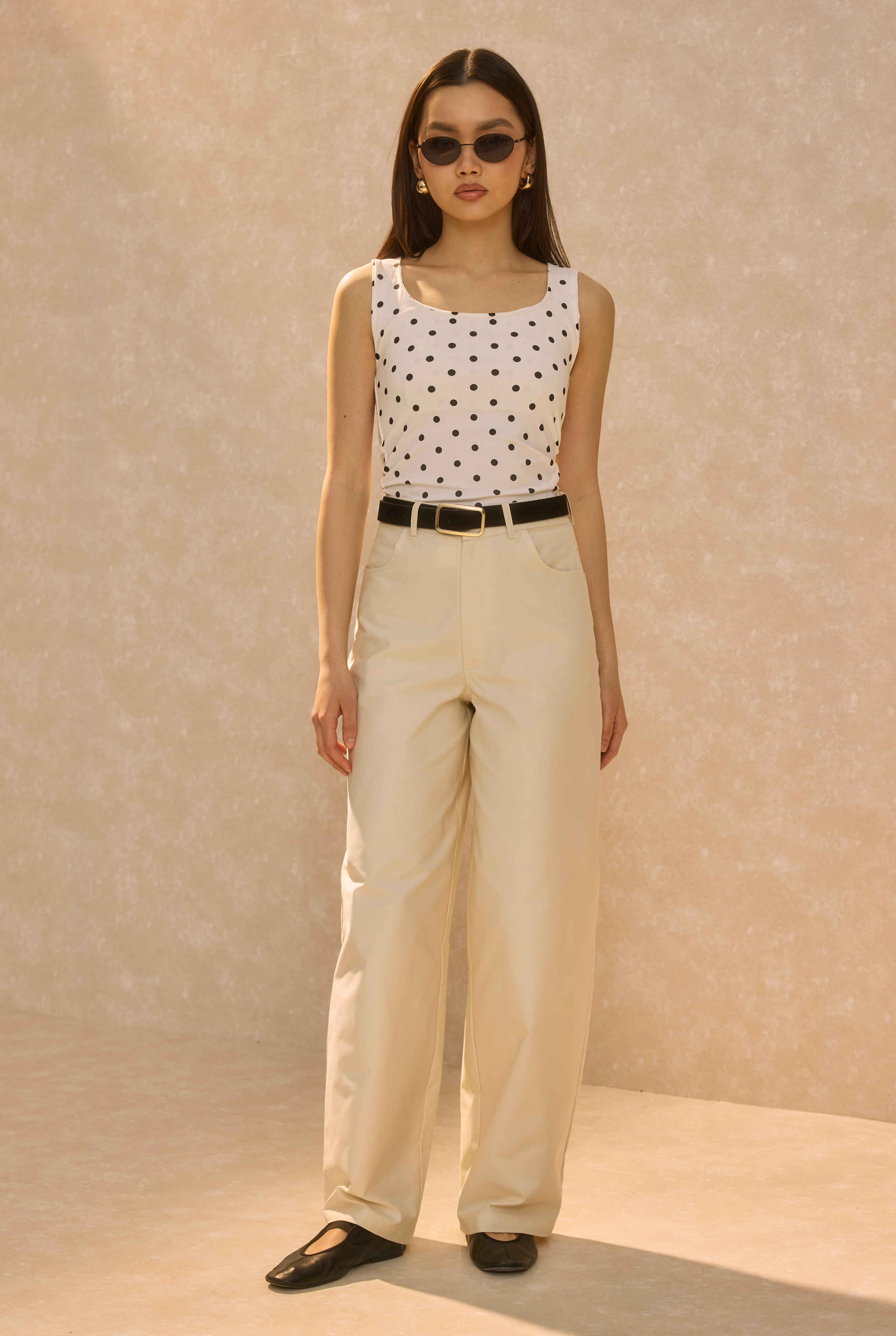Gabardin Barrel Pantolon Ekru - 5