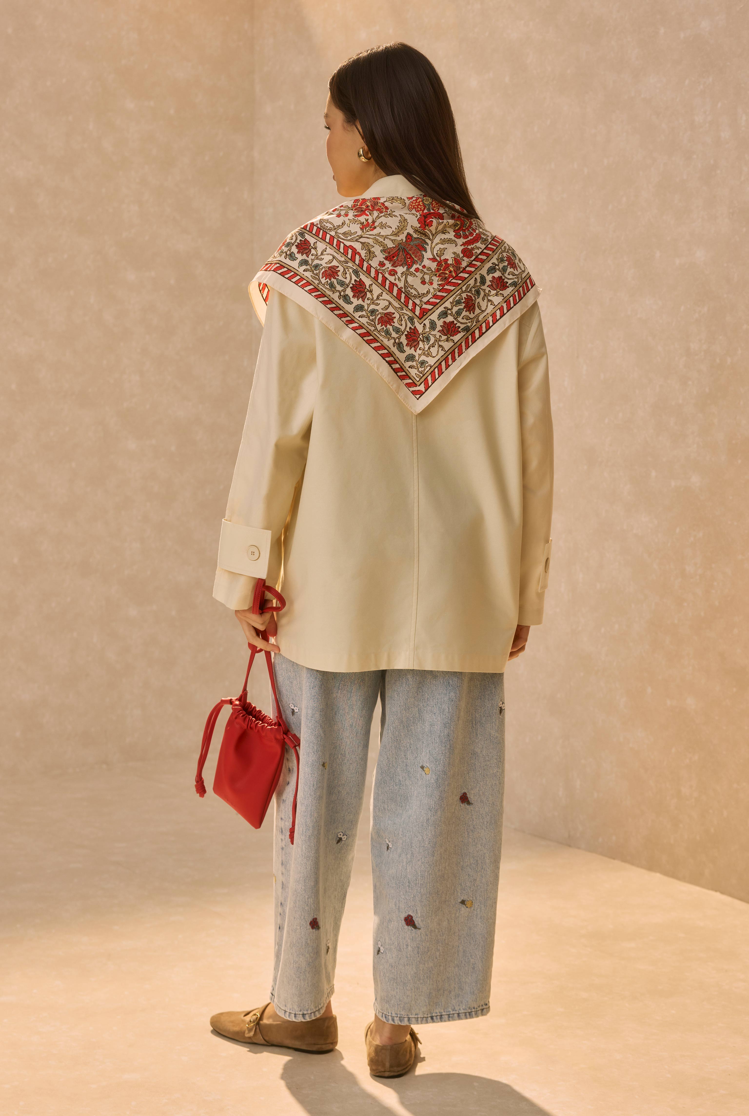 Basic Gabardine Jacket Ecru - 5