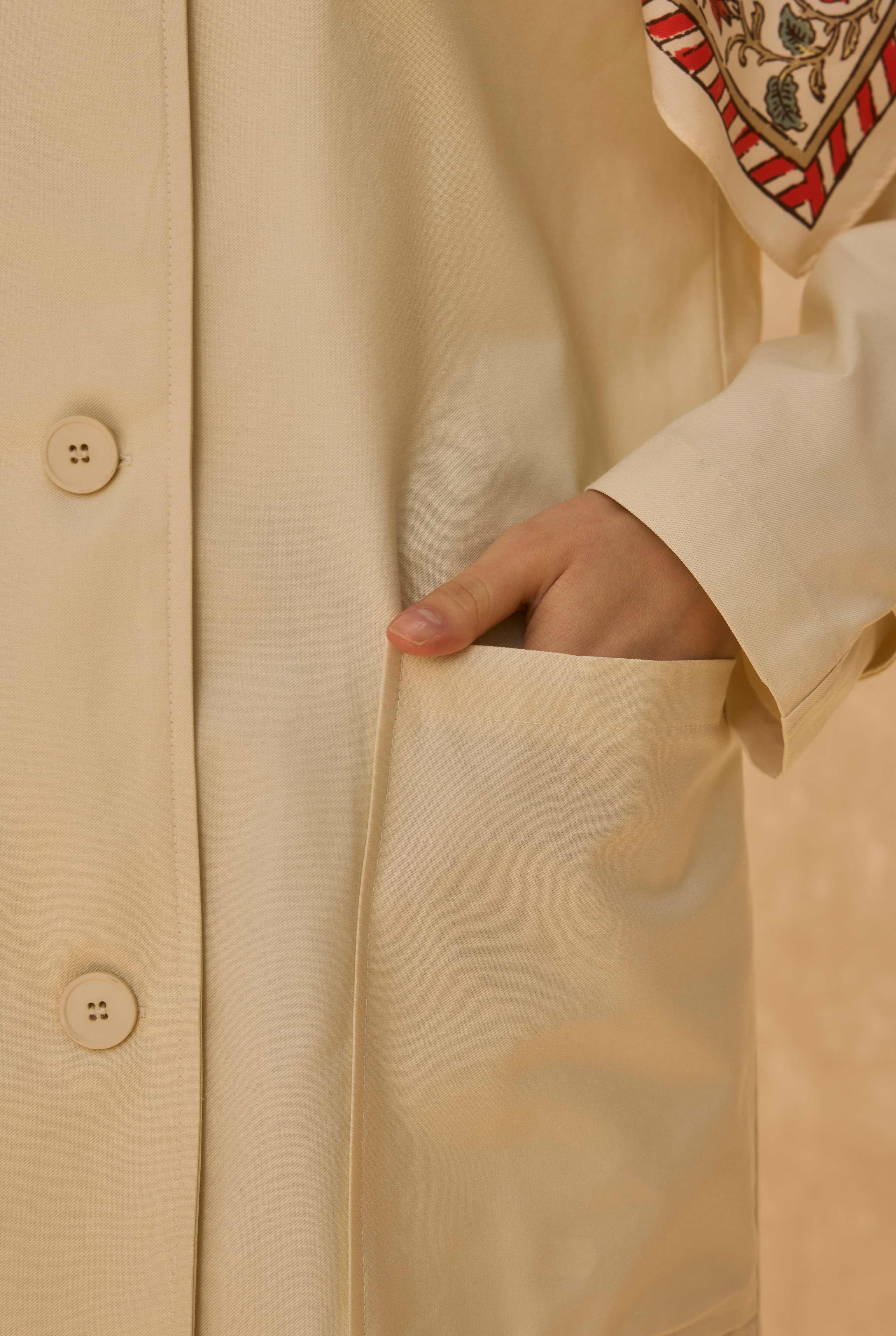 Basic Gabardine Jacket Ecru - 6