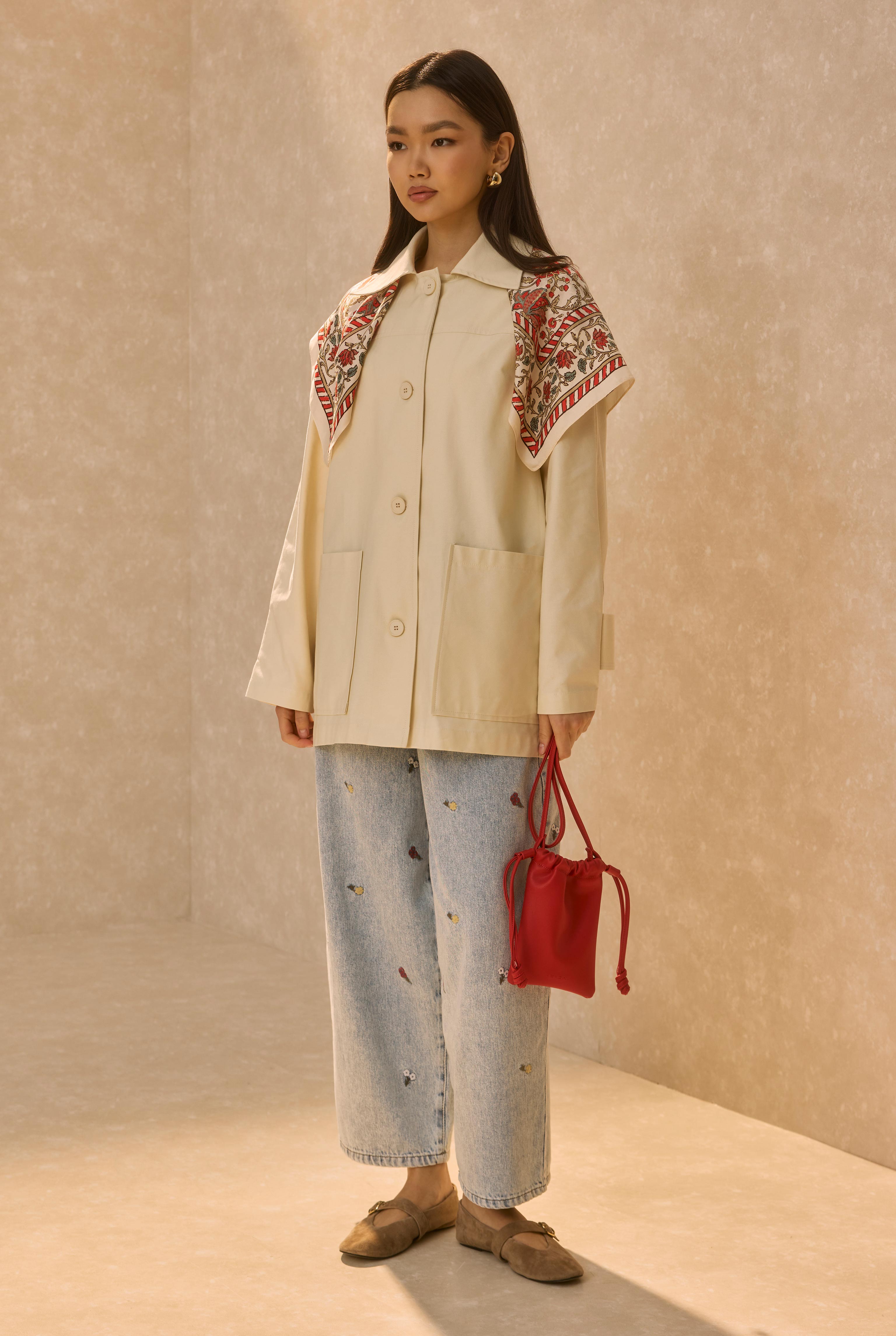 Basic Gabardine Jacket Ecru - 3