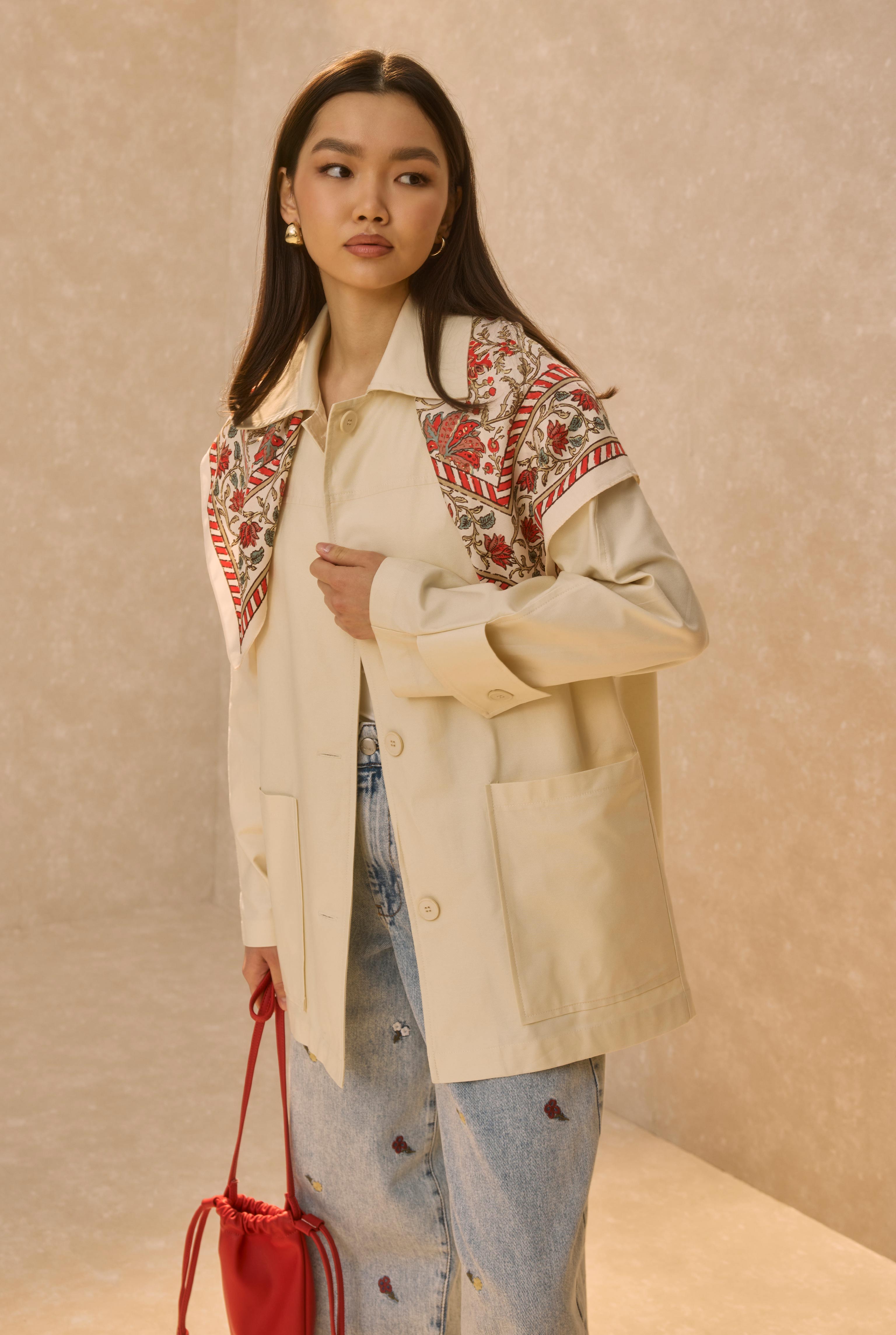 Basic Gabardine Jacket Ecru - 2