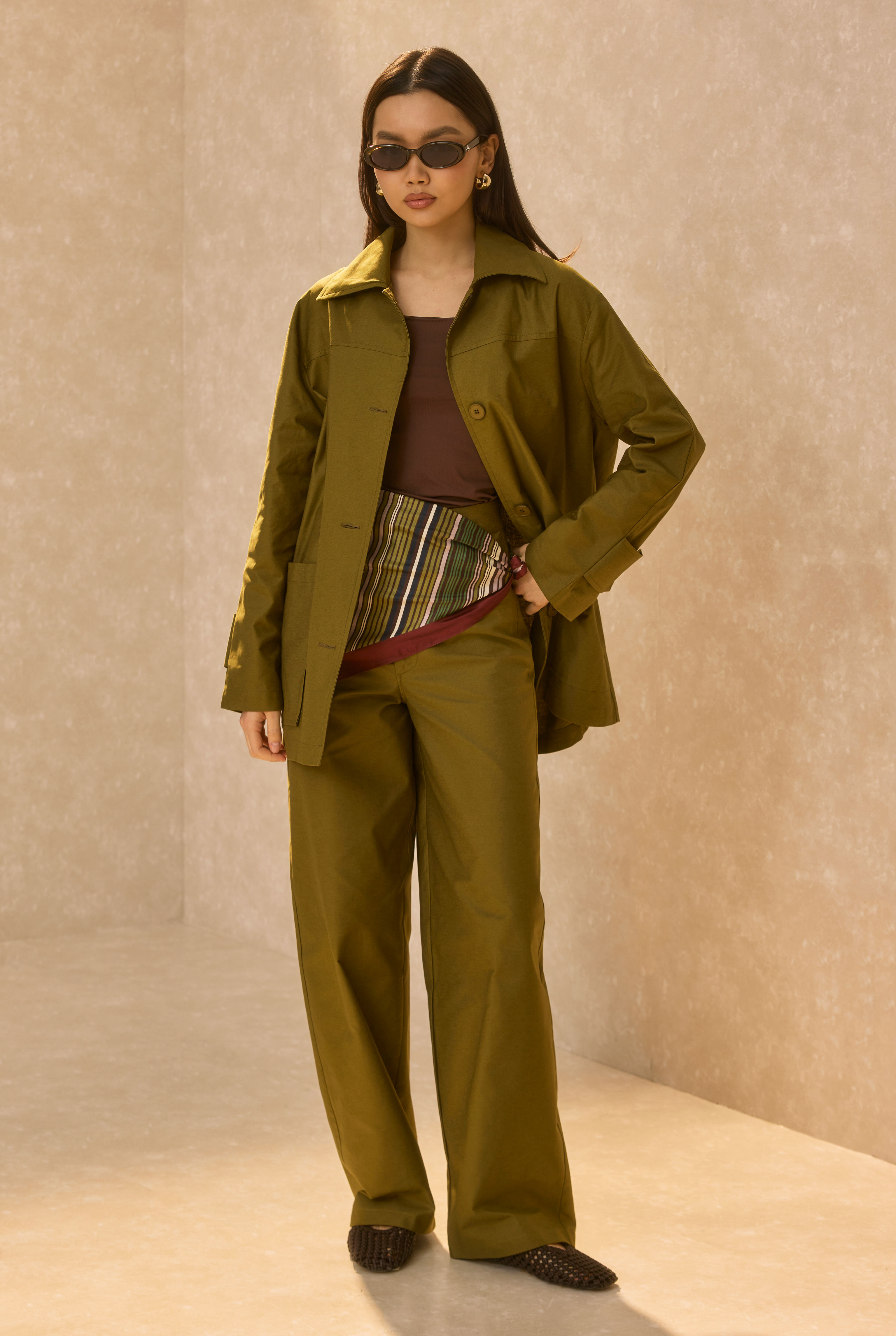 Basic Gabardine Jacket Oil Green - 7
