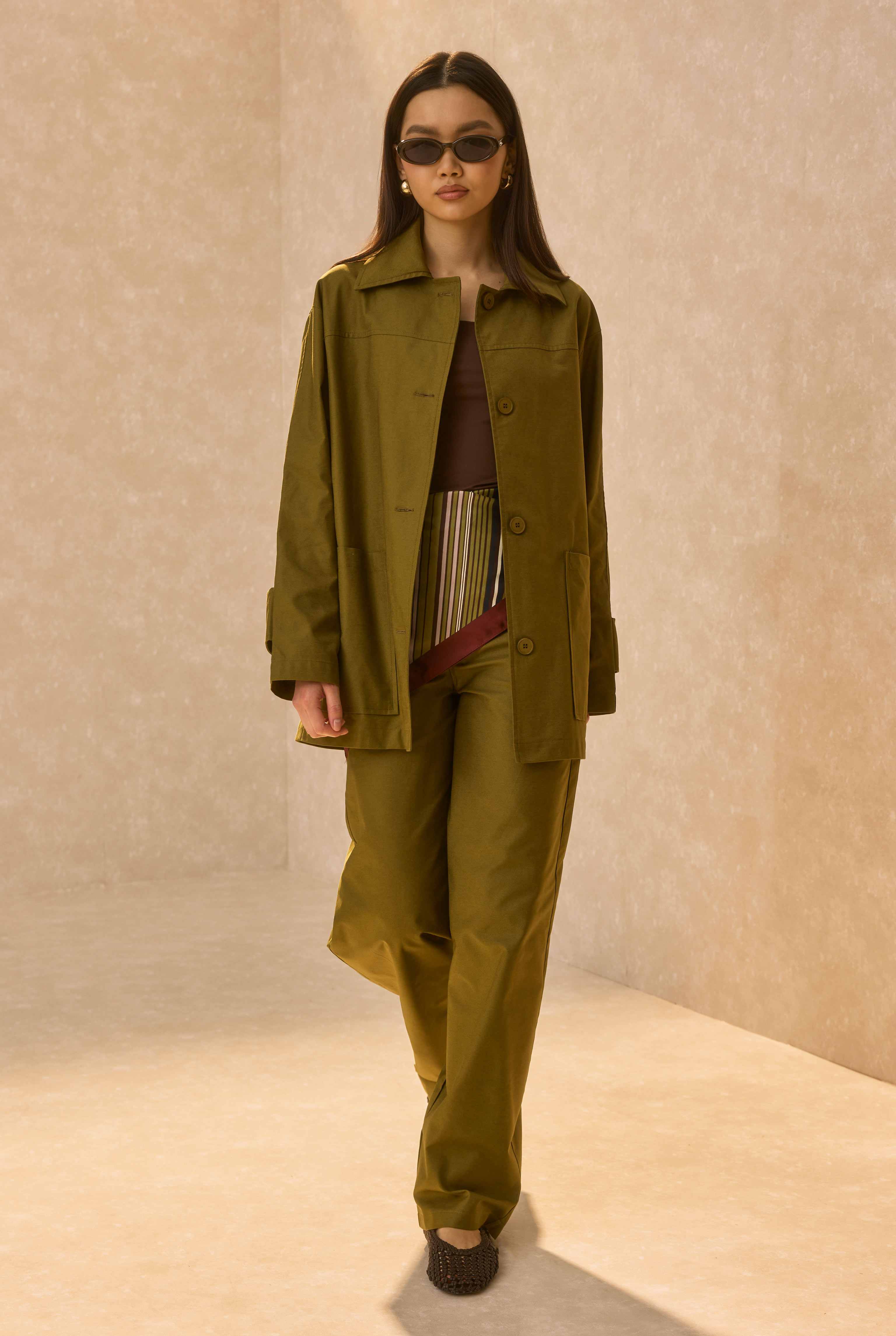 Basic Gabardine Jacket Oil Green - 6