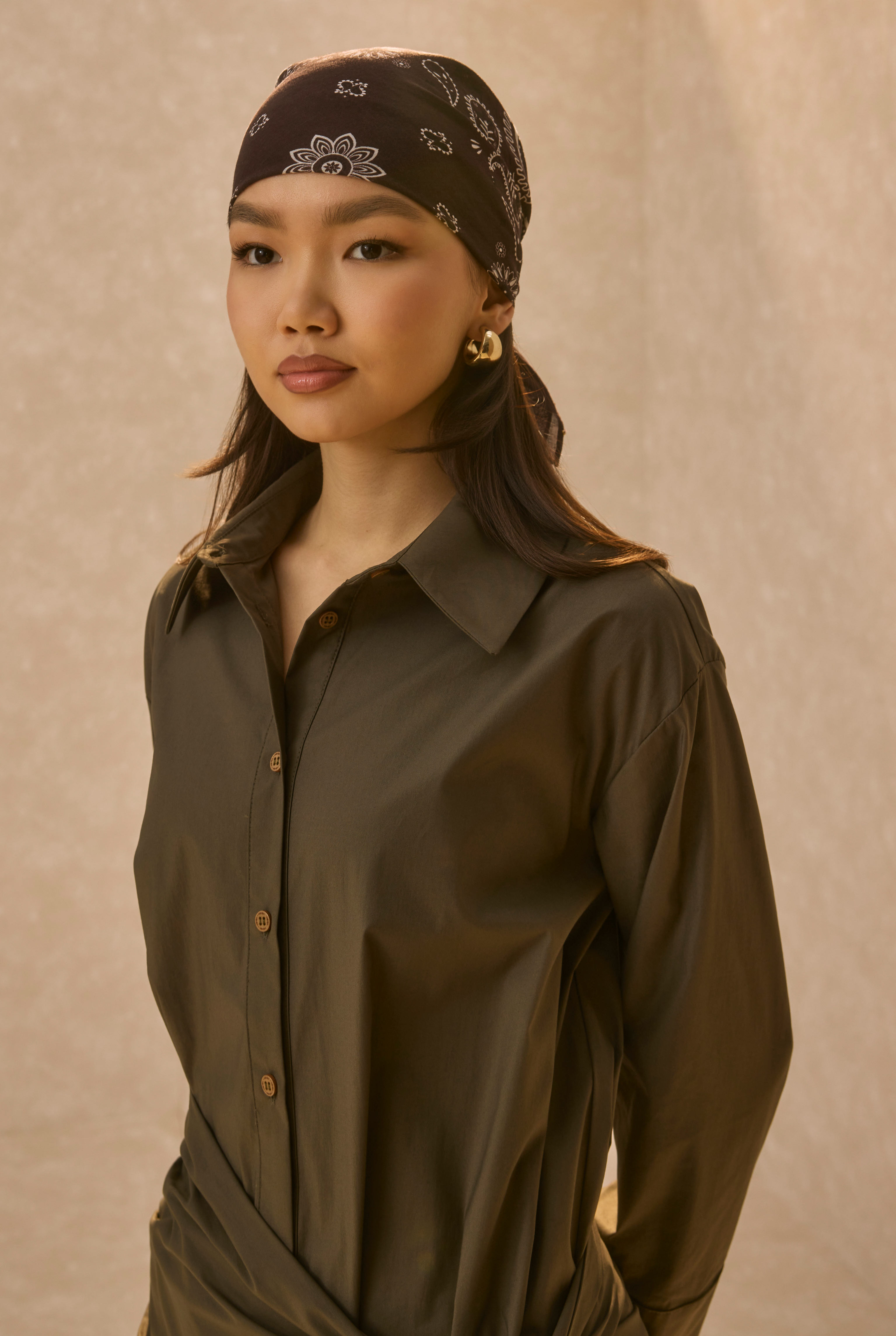 Poplin Set With Matching Scarf Forest Green - 4