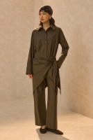 Poplin Set With Matching Scarf Forest Green 