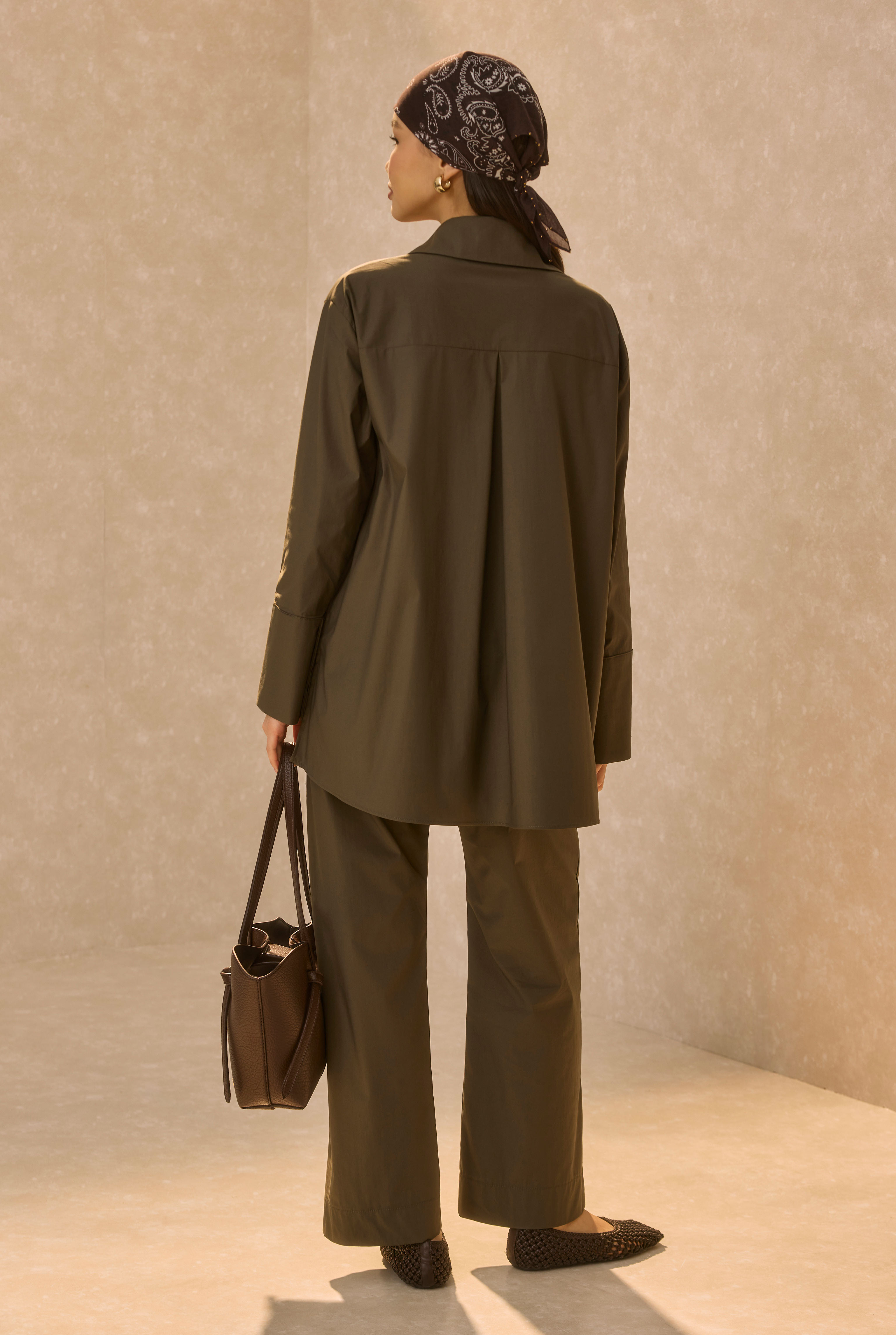 Poplin Set With Matching Scarf Forest Green - 5