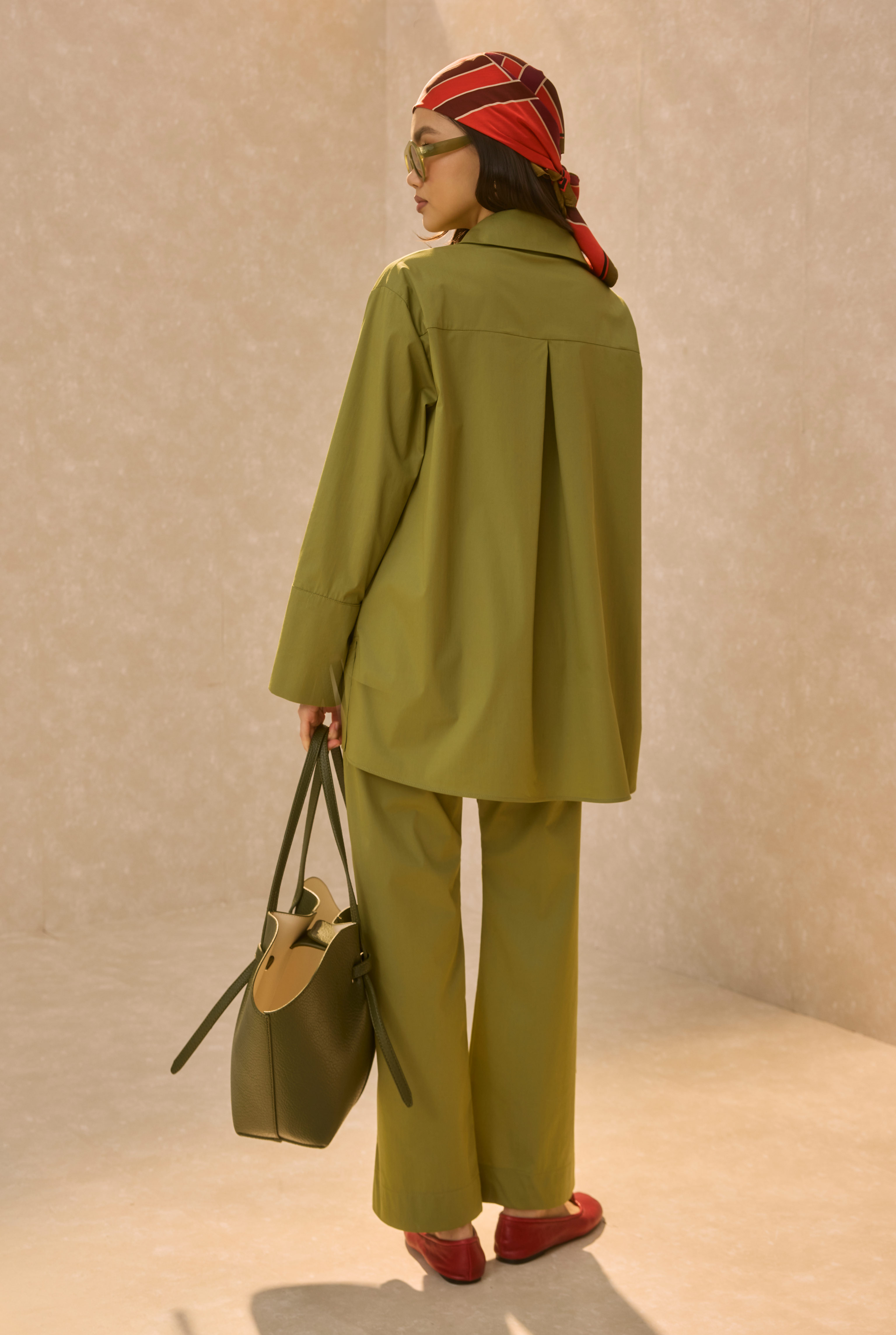 Poplin Set With Matching Scarf Avocado - 8