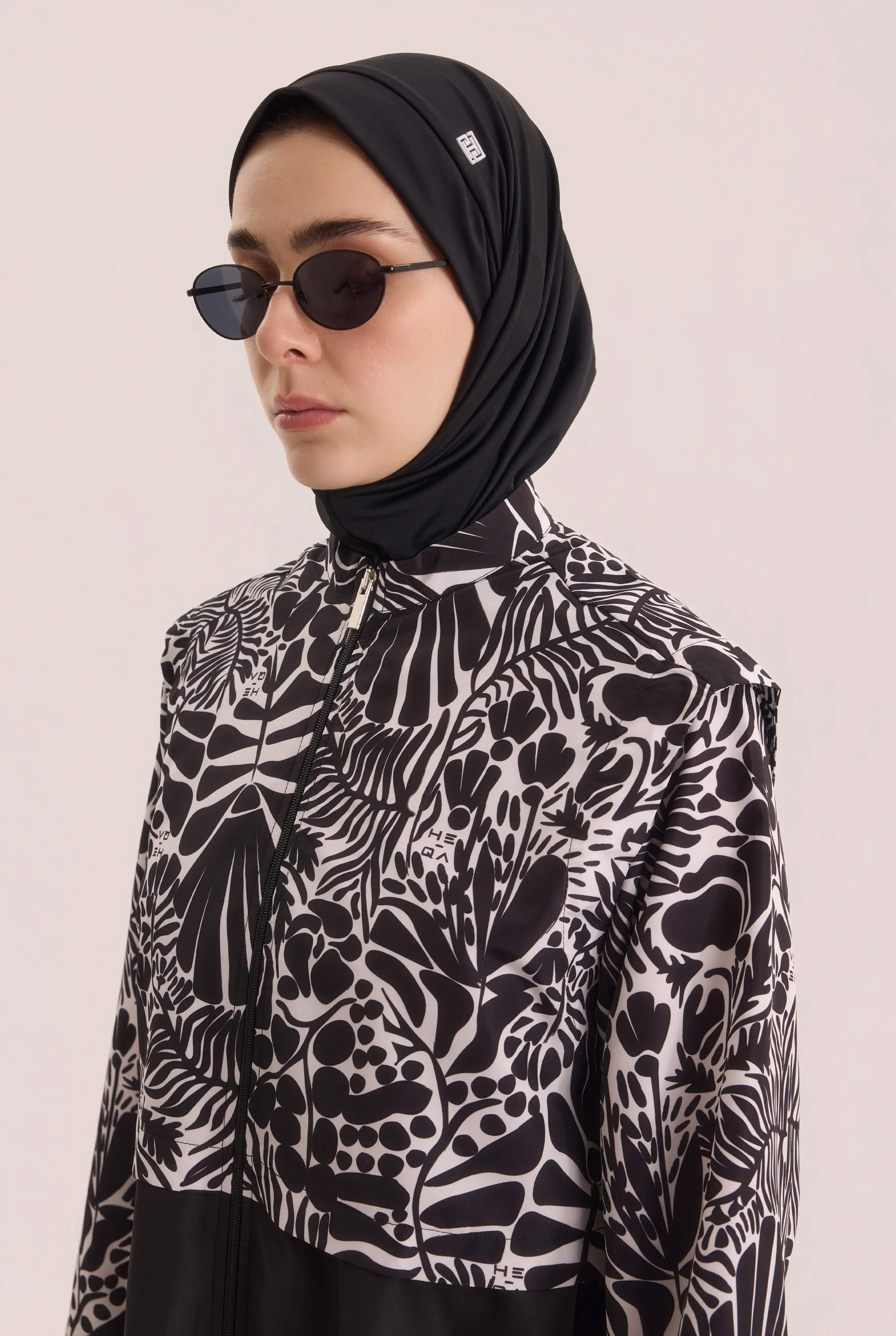 Patterned Swimming Cap Black - HE-QA