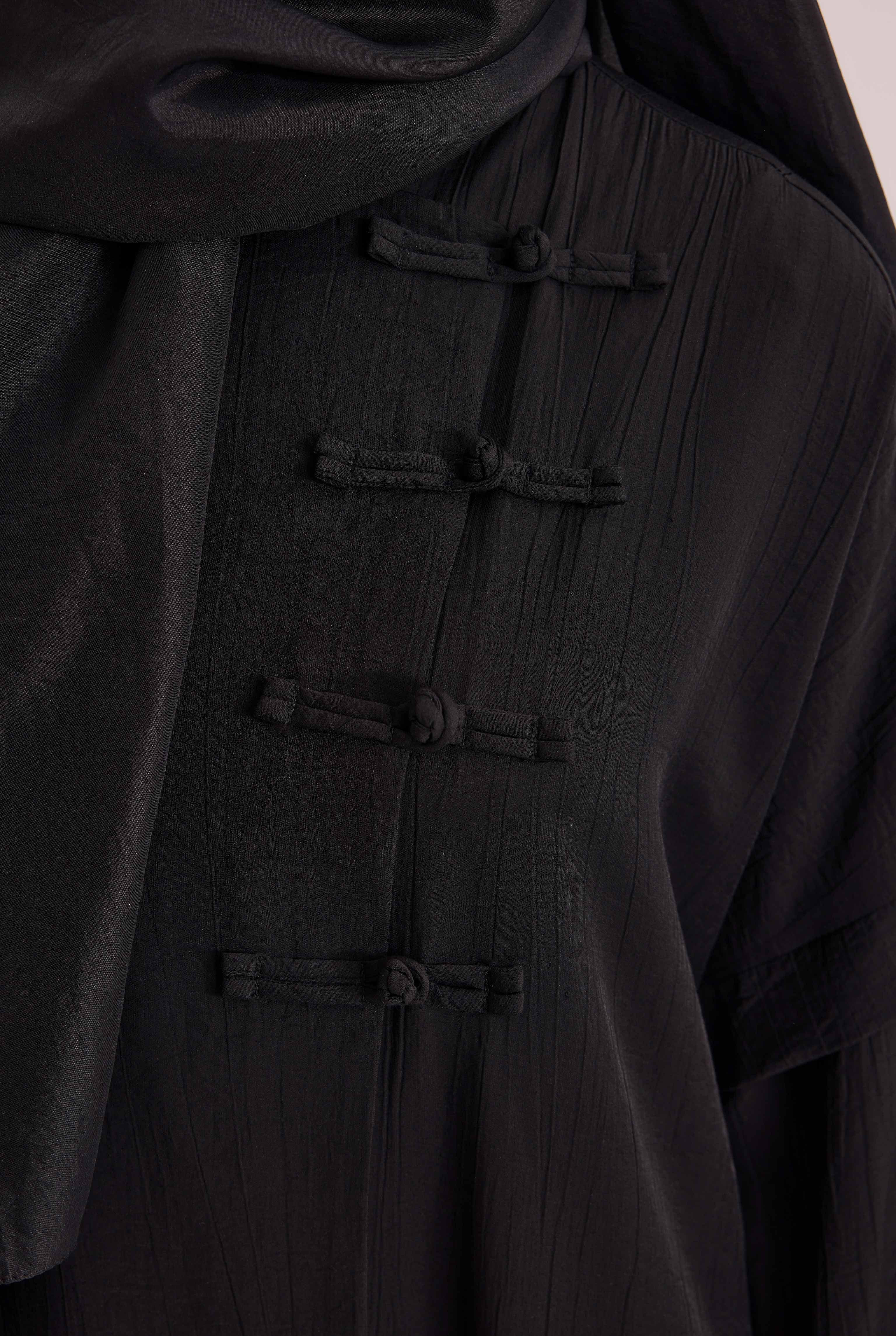 Aller Detailed Abaya Black - 3