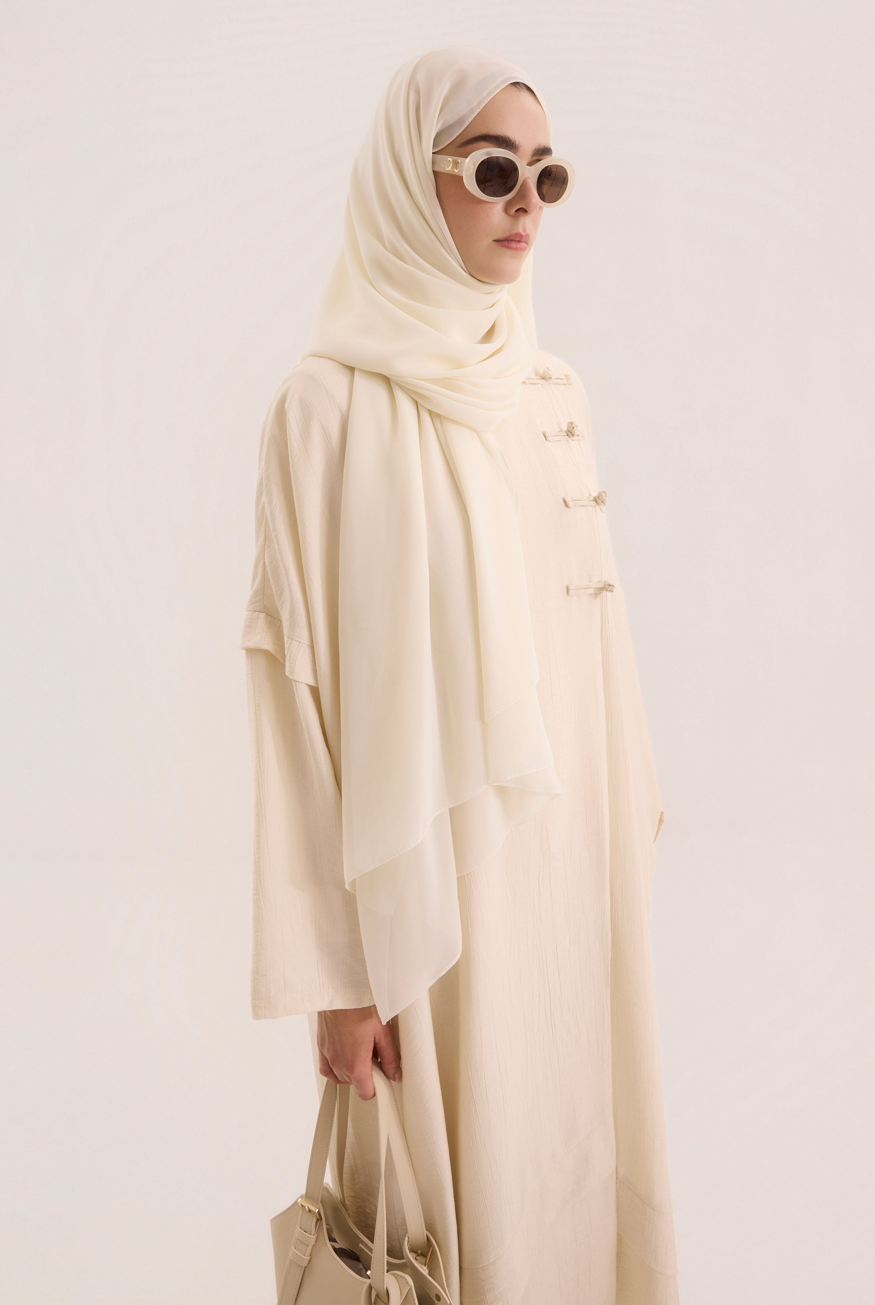Aller Detailed Abaya Bone - 4