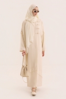 Aller Detailed Abaya Bone 