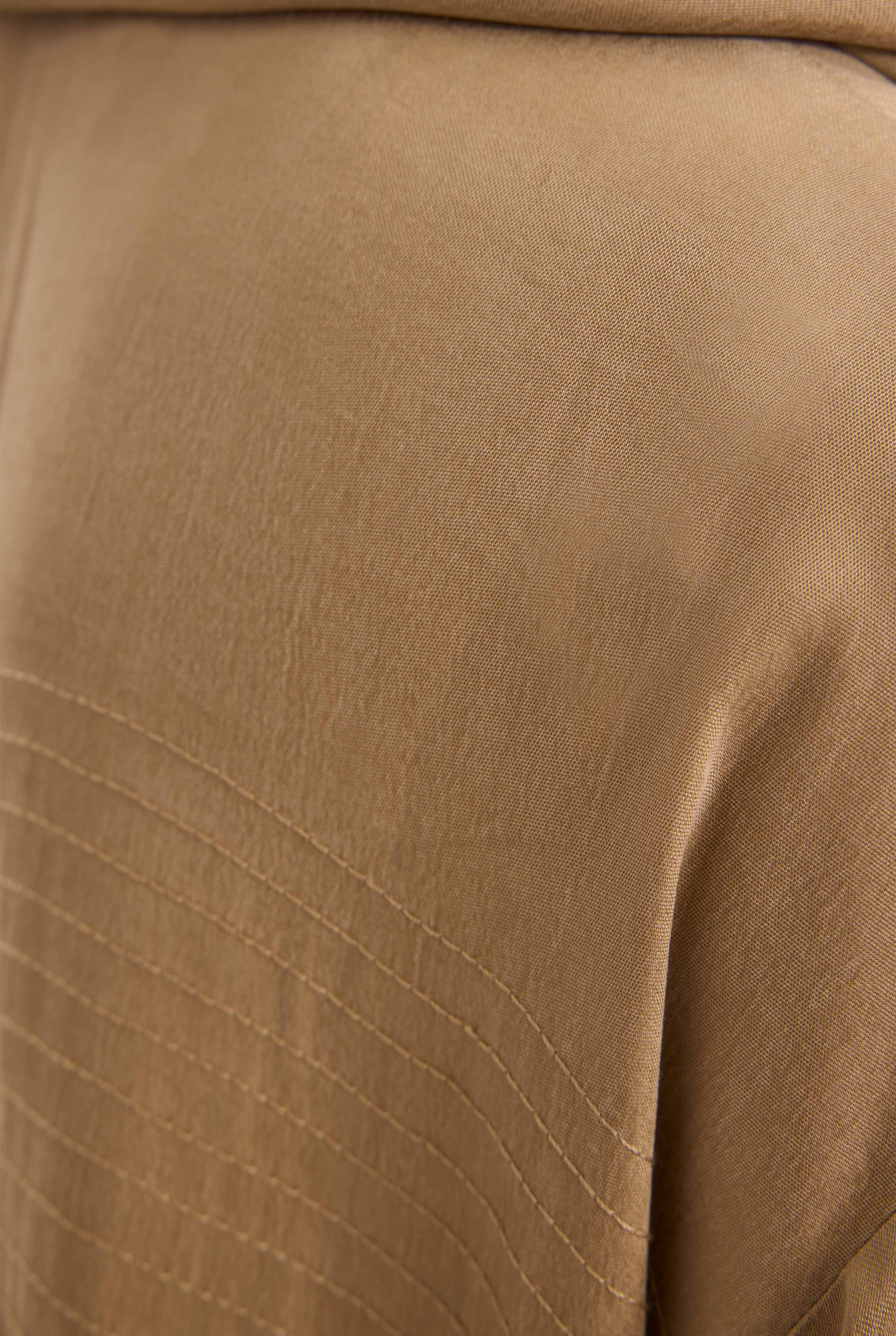 Contrast Stitch Lyocell Abaya Set Honey - 8