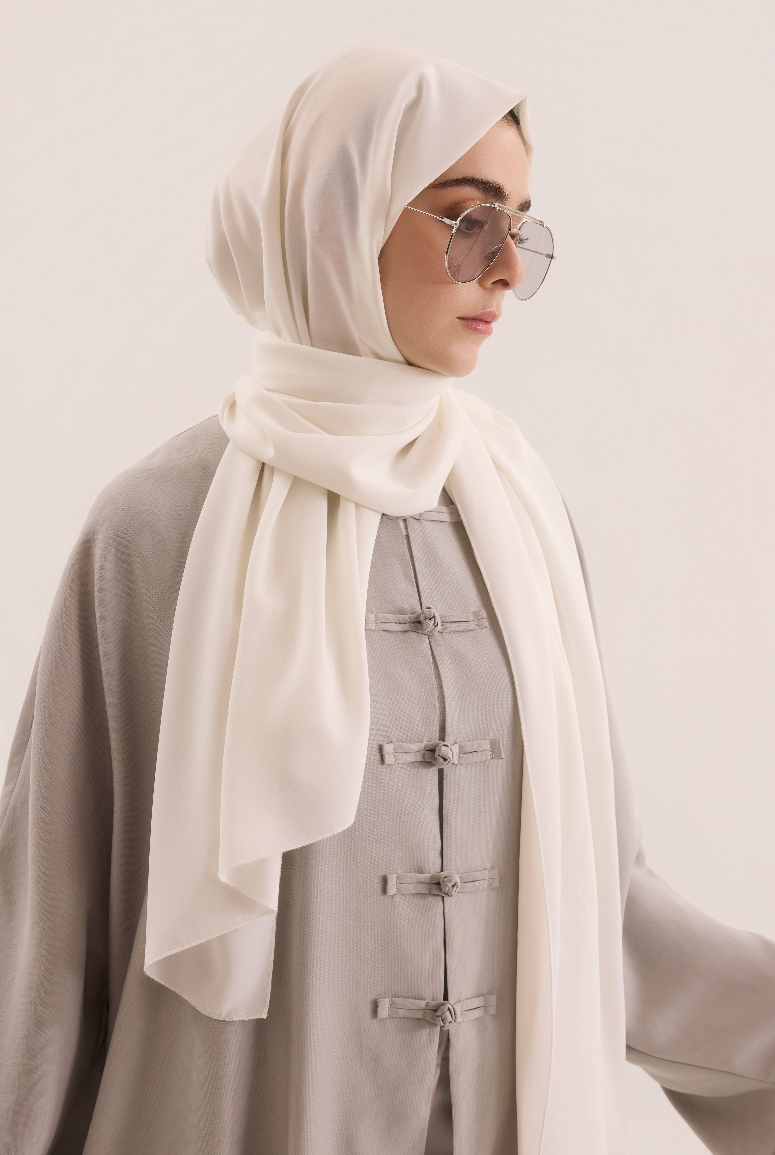 Chinese Button Abaya Gray - 4